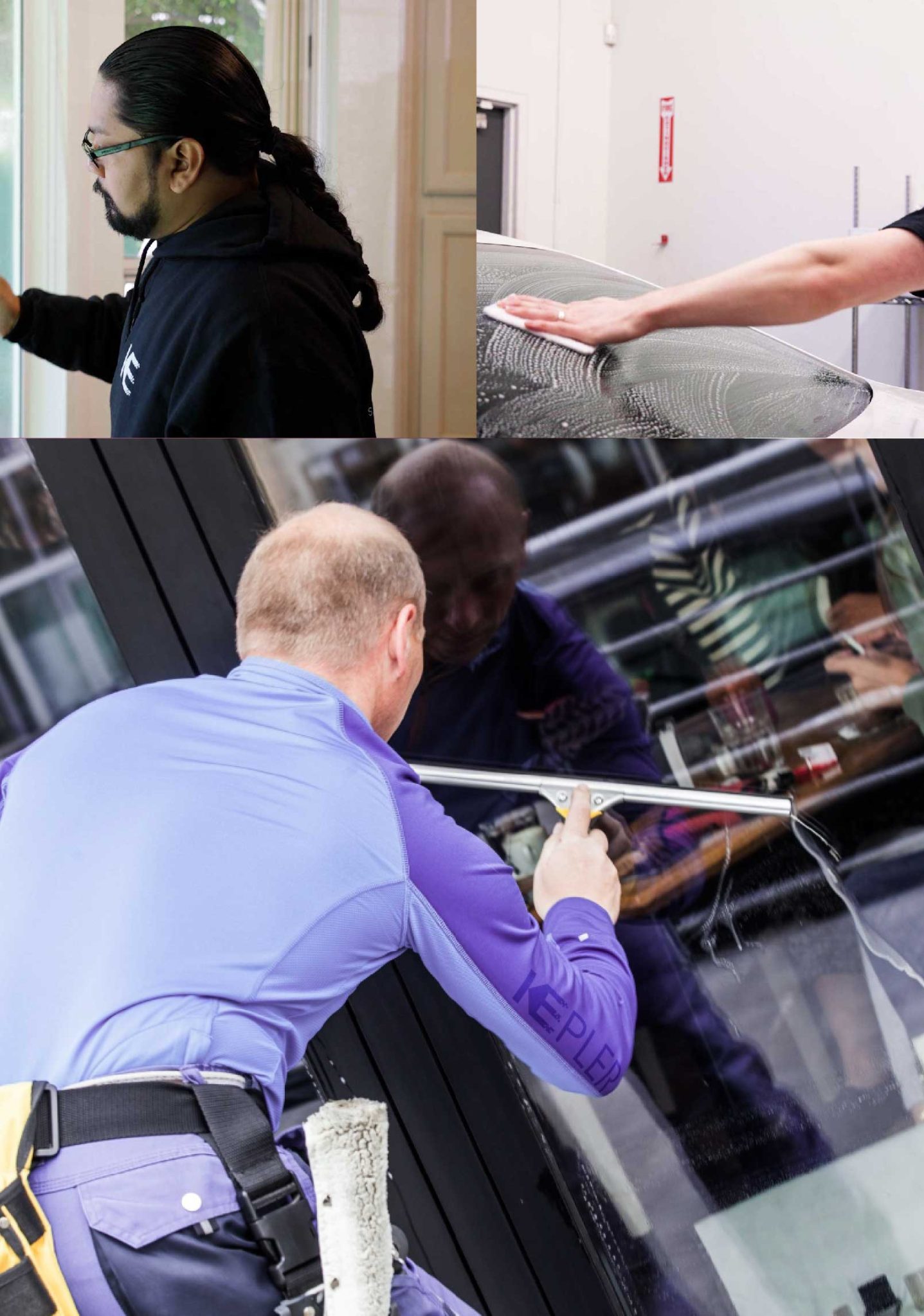 Kepler Skilled Applying Anti-Graffiti Window Film to a Crestview Shop Front