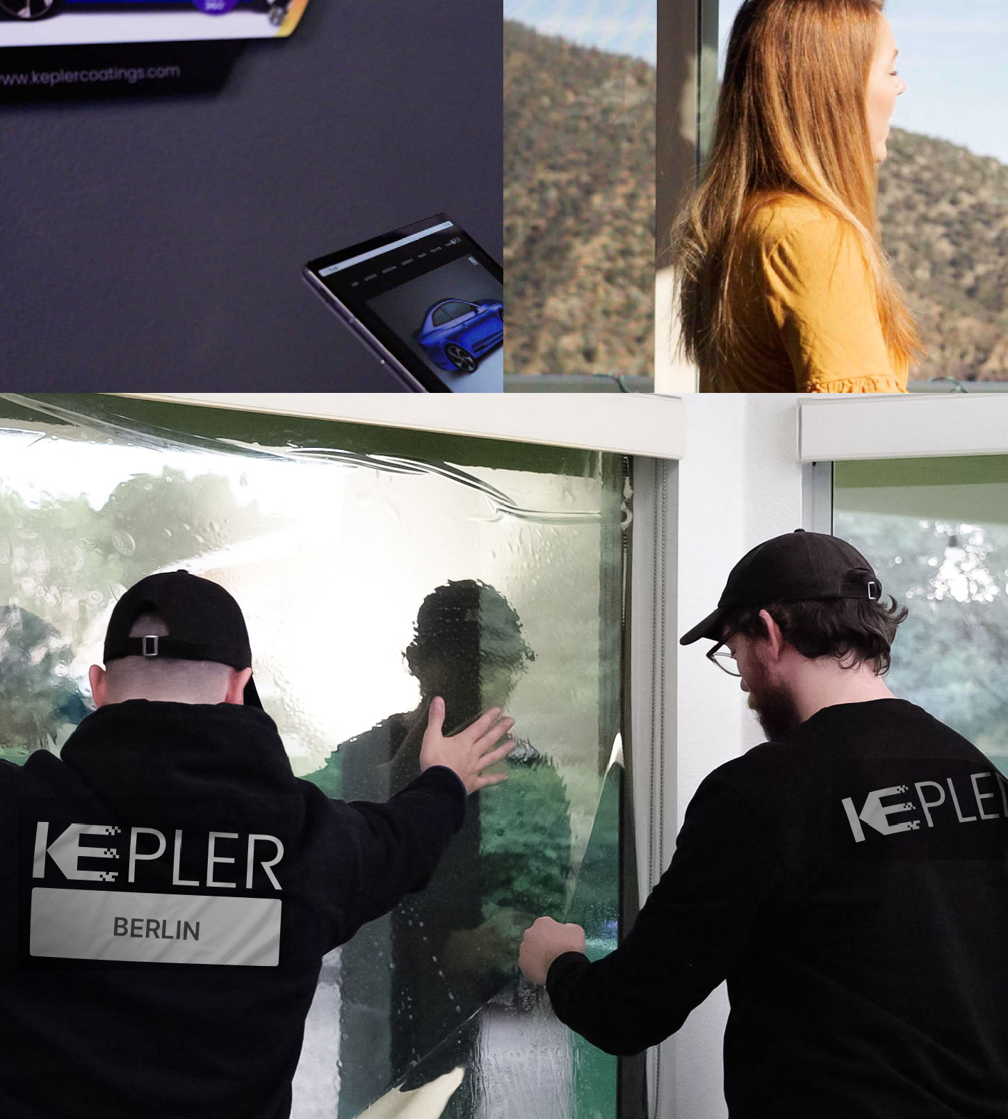 Expert Technician Applying High-tech Window Tint to Home in Berlin