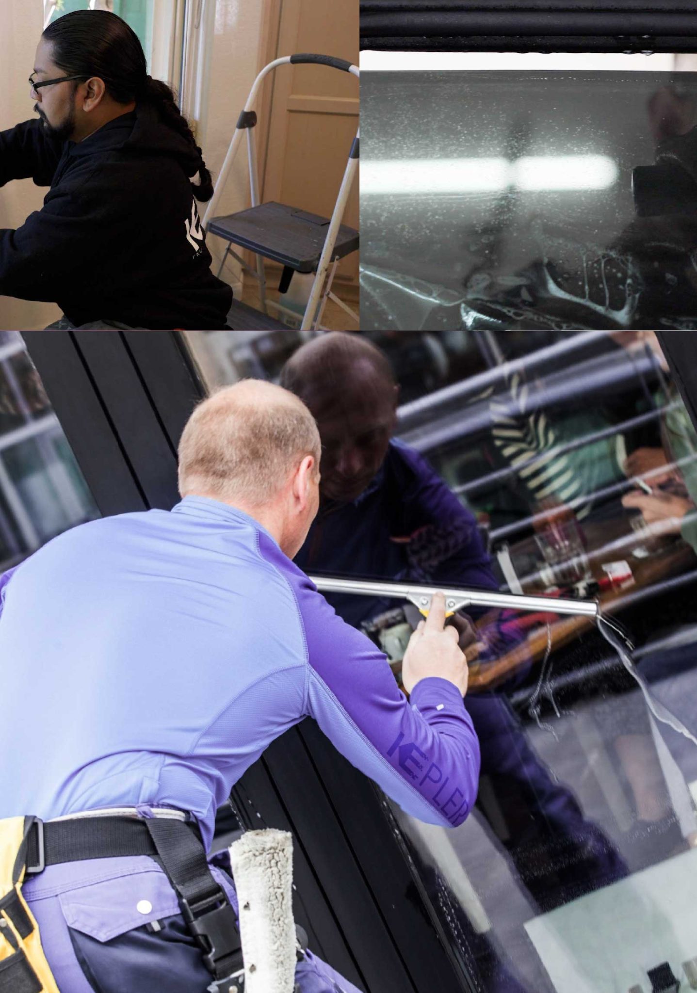Kepler Skilled Applying Anti-Graffiti Window Film to a Eustis Shop Front