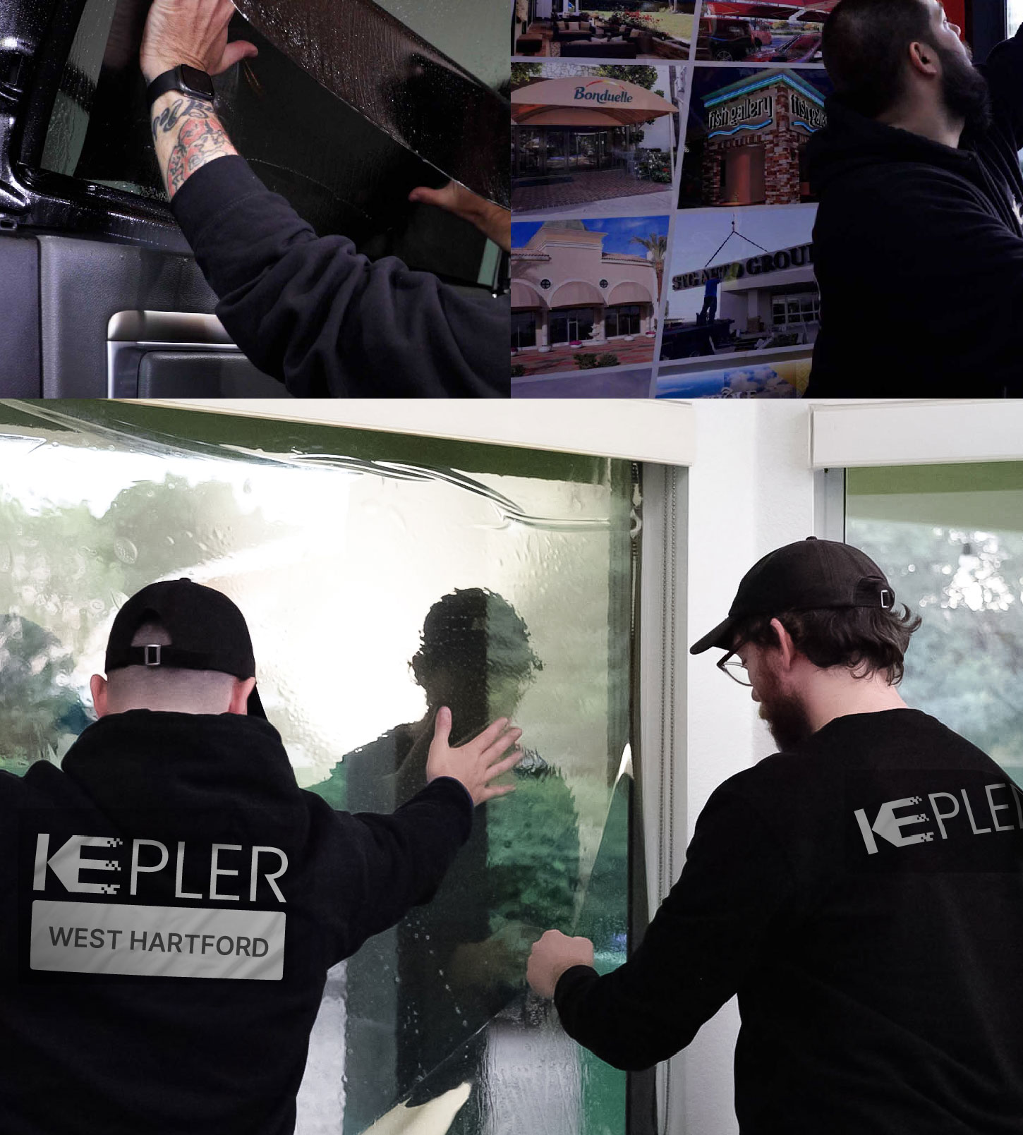Kepler Technician Applying High-tech Window Tint to Home in West Hartford