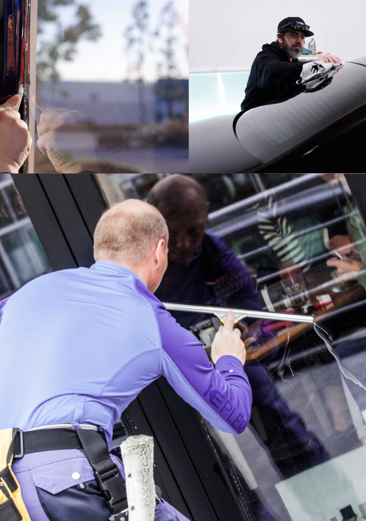 Kepler Professional Applying Anti-Graffiti Window Film to a Titusville Shop Front