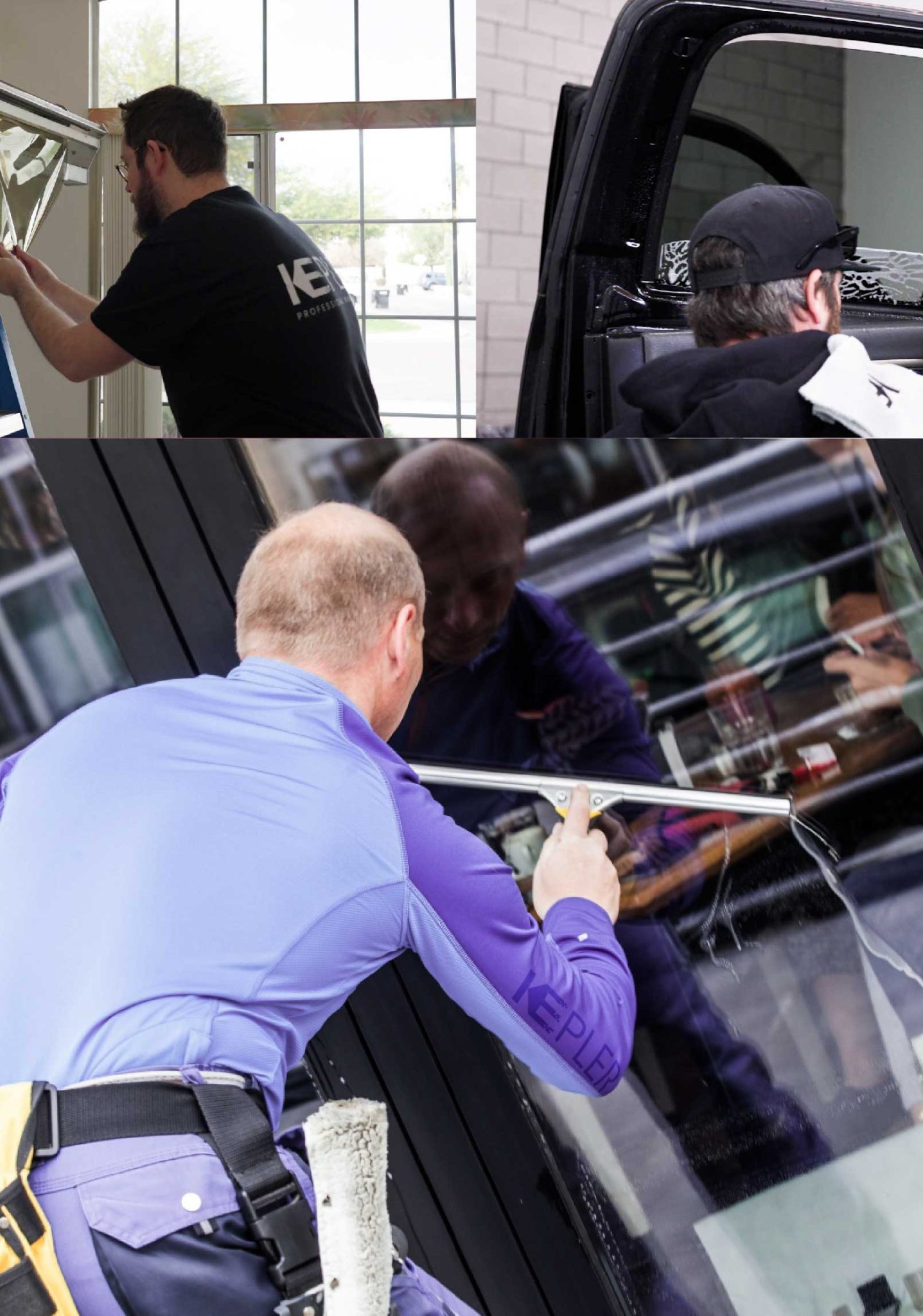 Kepler Skilled Applying Anti-Graffiti Window Film to a Winter Park Shop Front