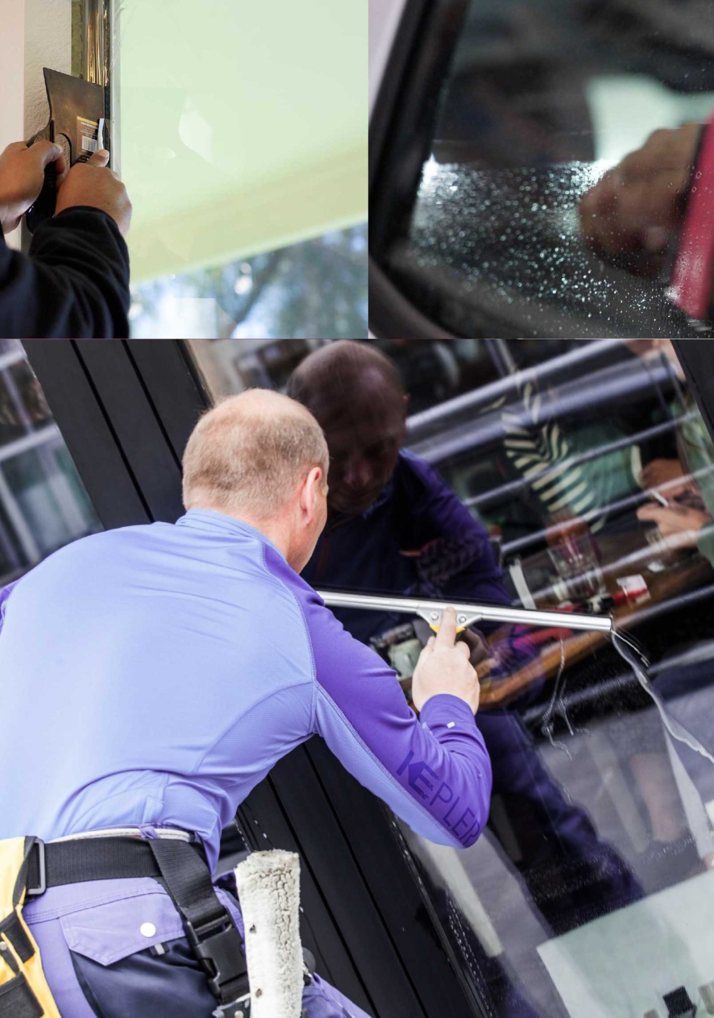 Kepler Skilled Applying Anti-Graffiti Window Film to a Cocoa Shop Front