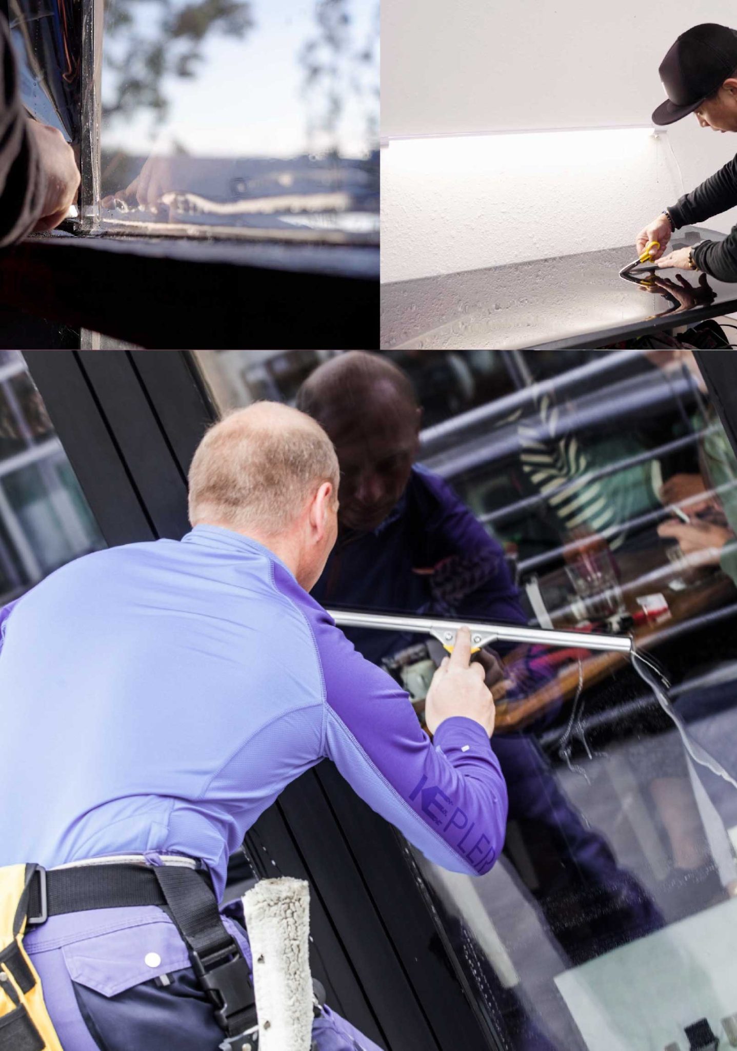 Kepler Expert Applying Anti-Graffiti Window Film to a Hialeah Shop Front