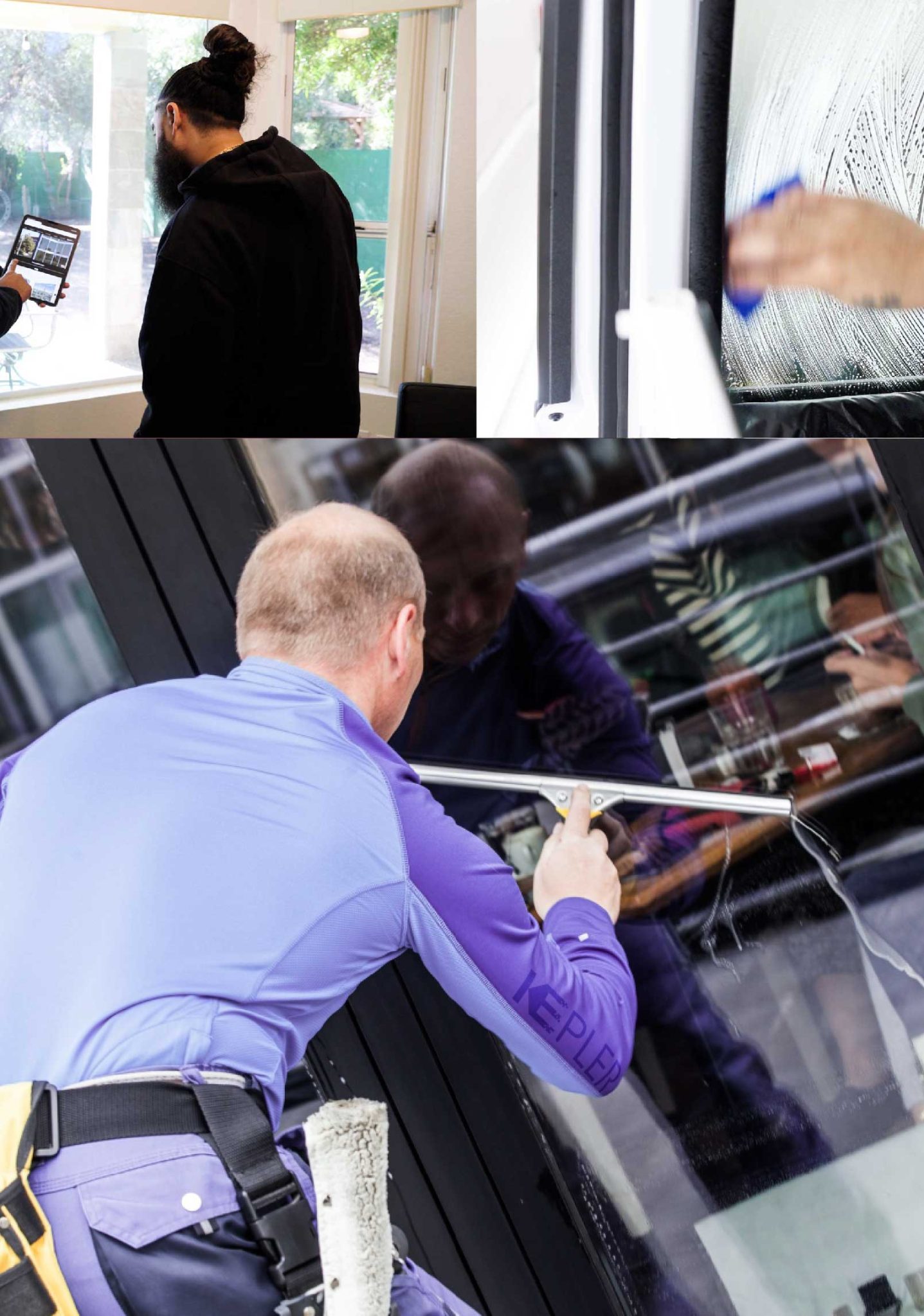 Kepler Professional Applying Anti-Graffiti Window Film to a Homestead Shop Front