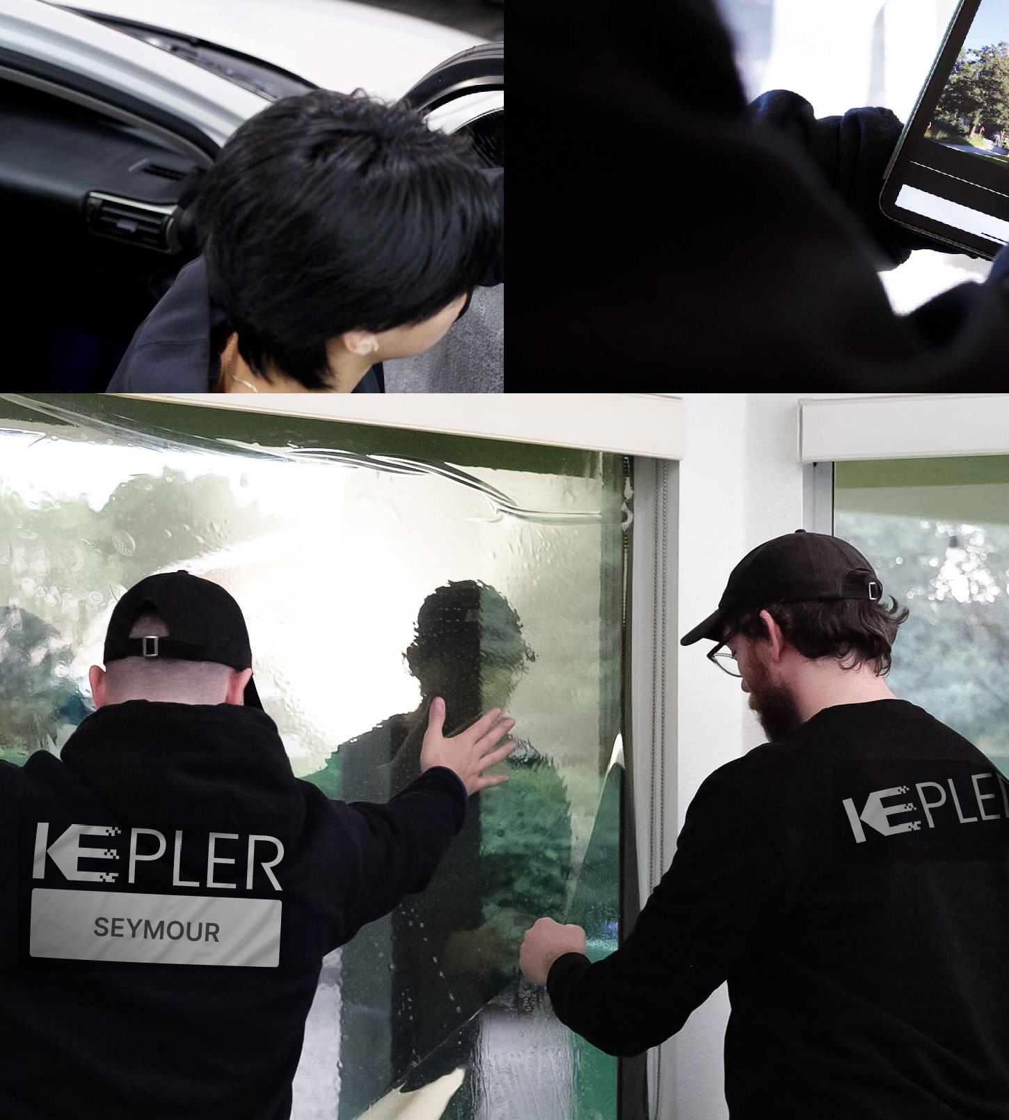 Kepler Technician Fitting Advanced Window Tint to Home in Seymour