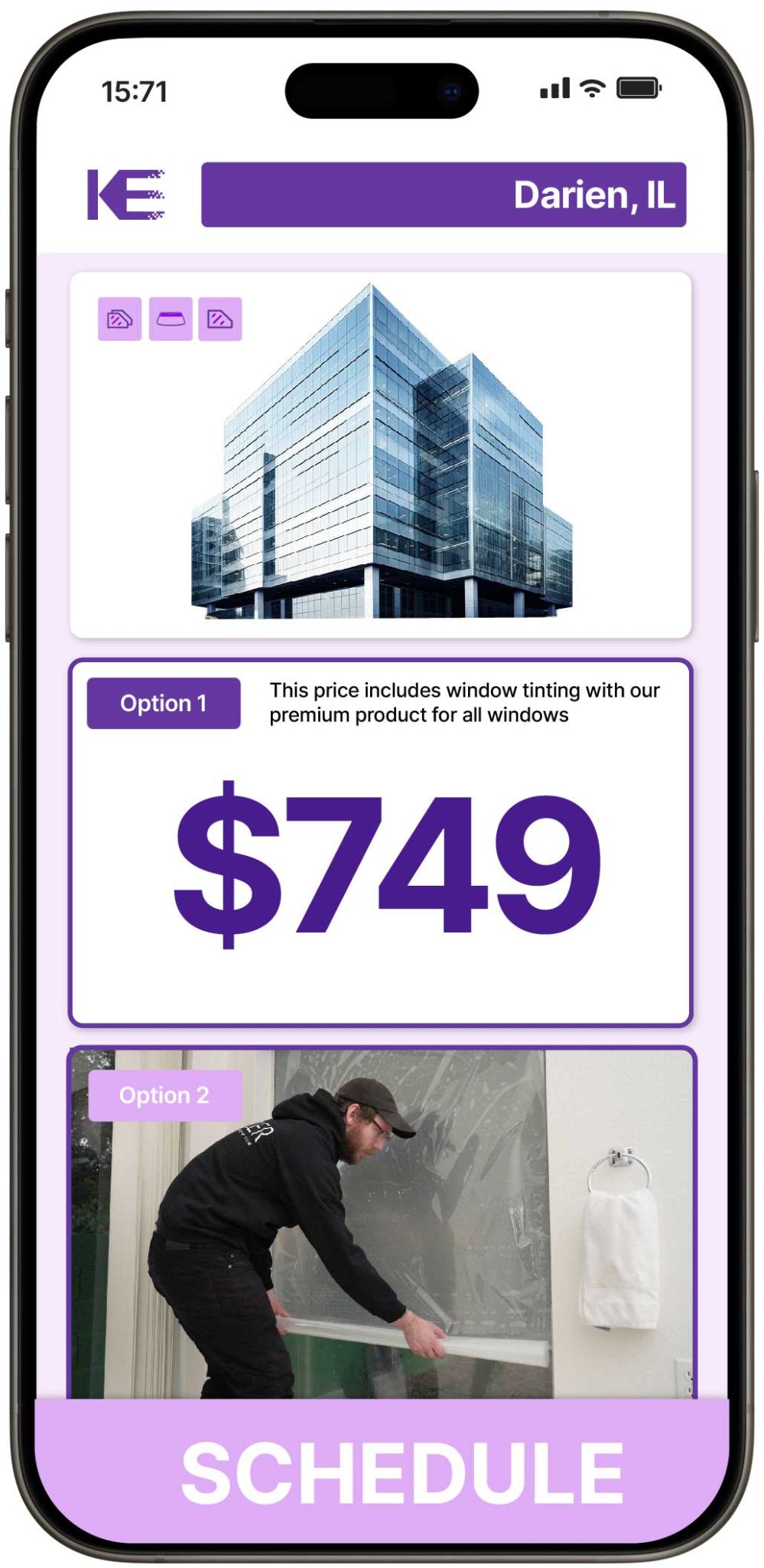 View Competitive Commercial Window Tinting Prices in Darien, Illinois