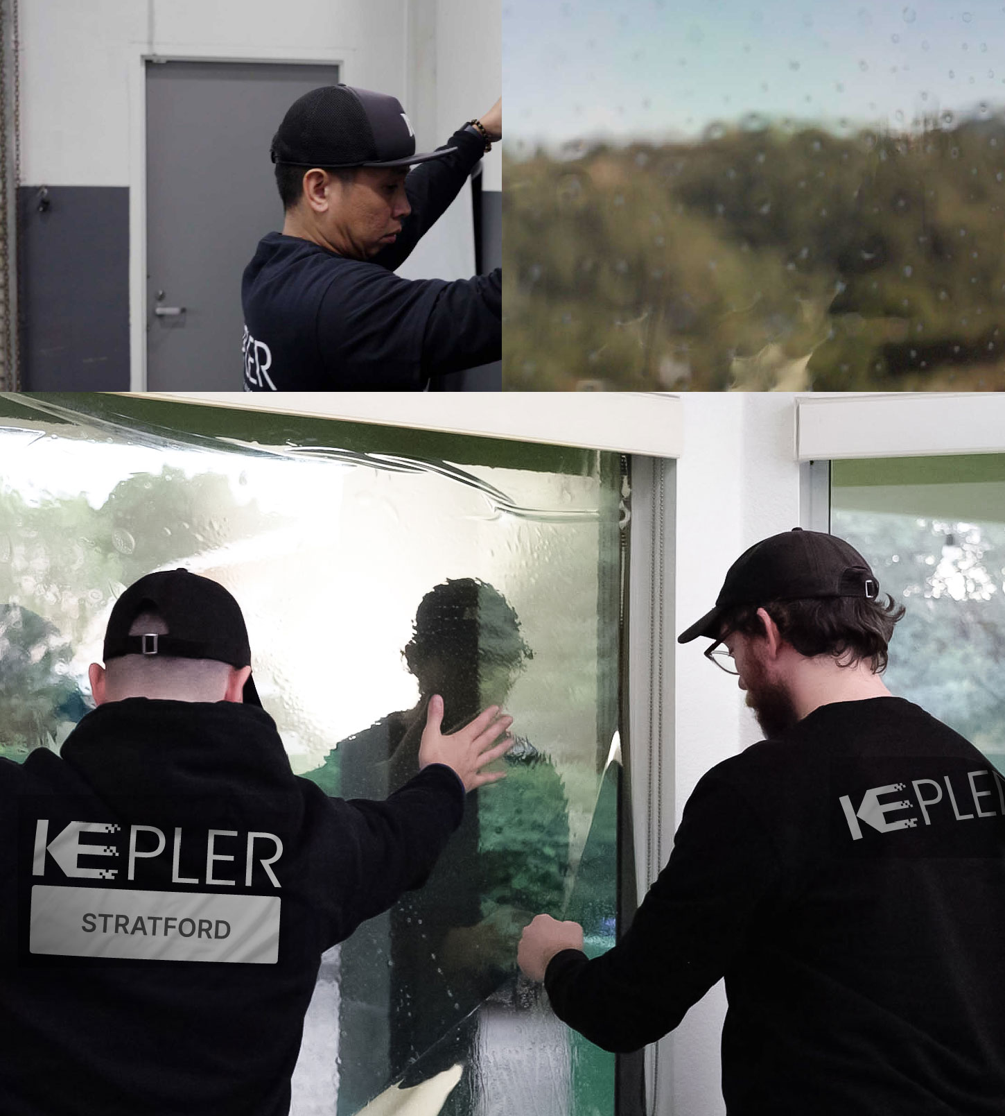 Kepler Technician Fitting High-tech Window Tint to Home in Stratford