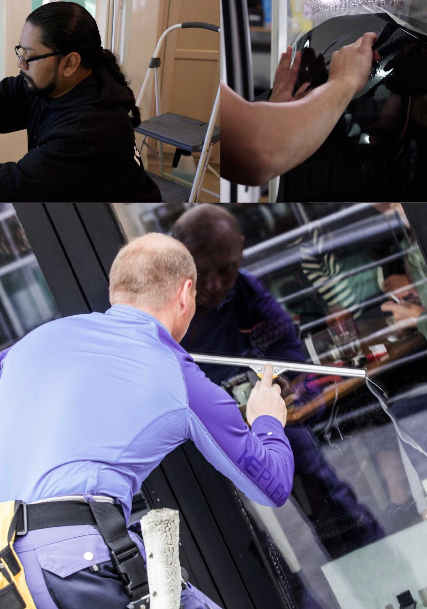 Kepler Expert Applying Anti-Graffiti Window Film to a Lake Worth Shop Front