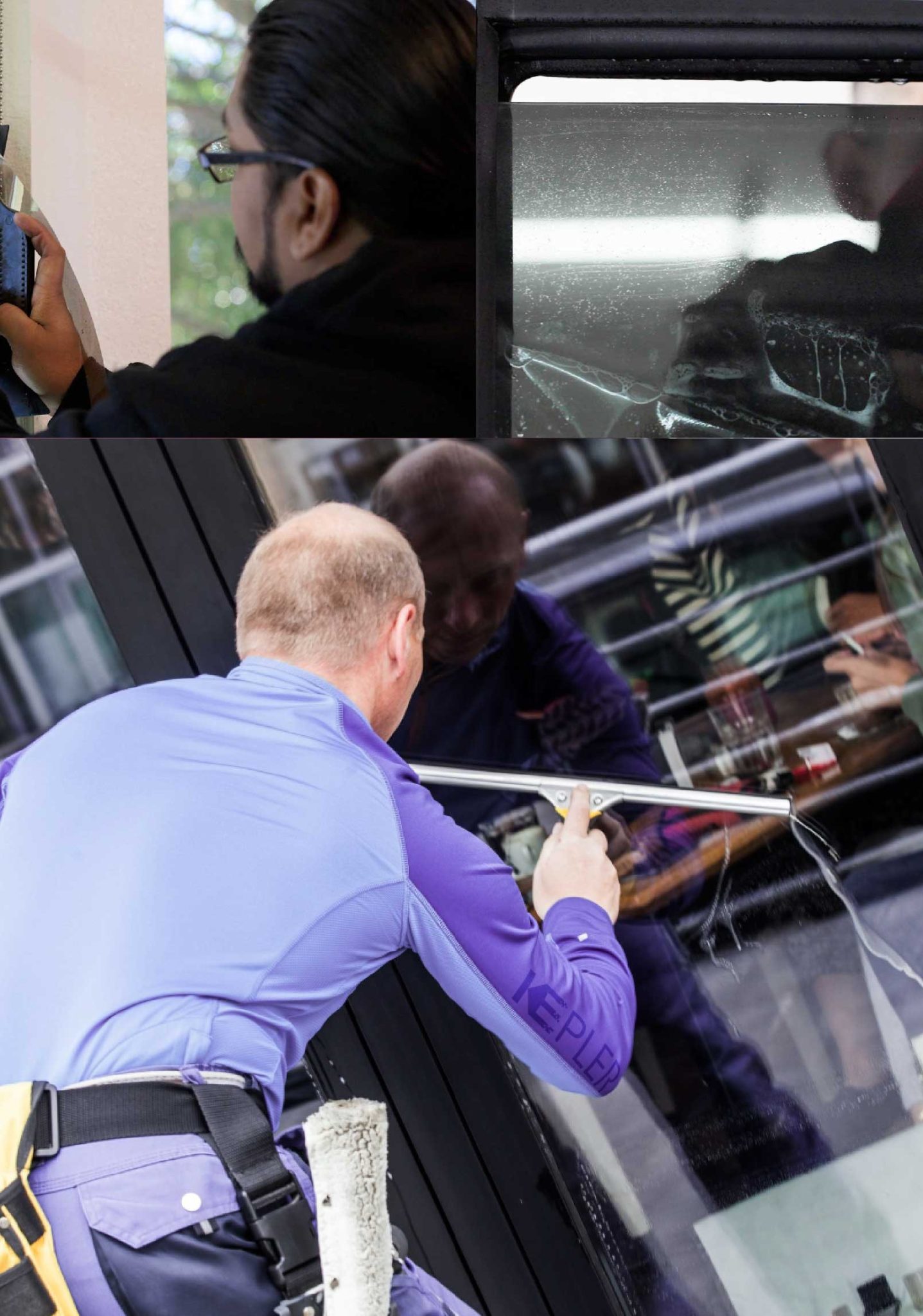 Kepler Expert Applying Anti-Graffiti Window Film to a Jupiter Shop Front