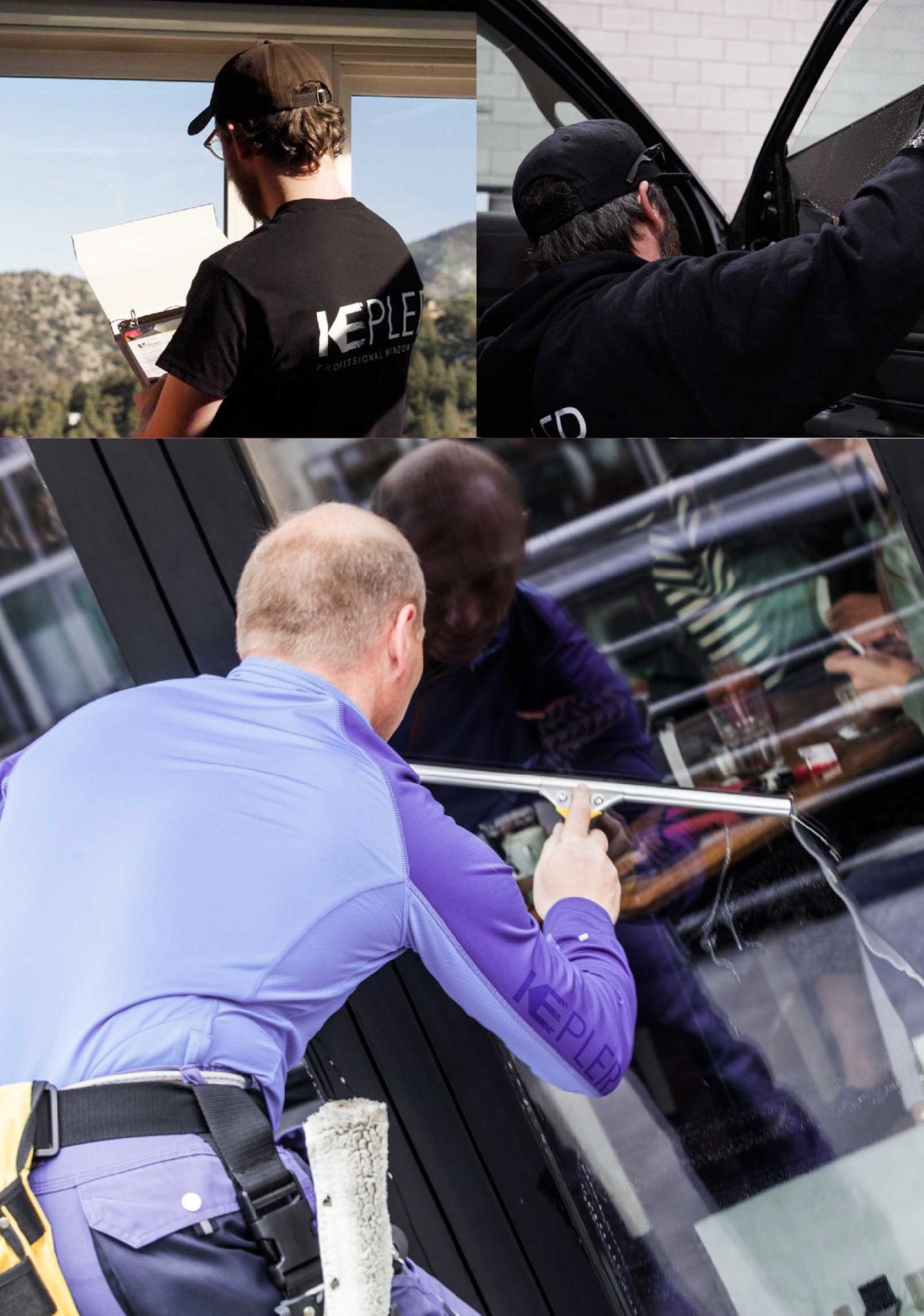 Kepler Professional Applying Anti-Graffiti Window Film to a Tampa Shop Front