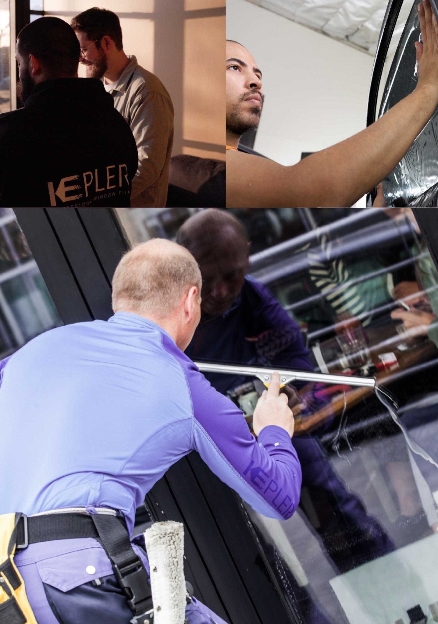 Kepler Skilled Applying Anti-Graffiti Window Film to a Largo Shop Front