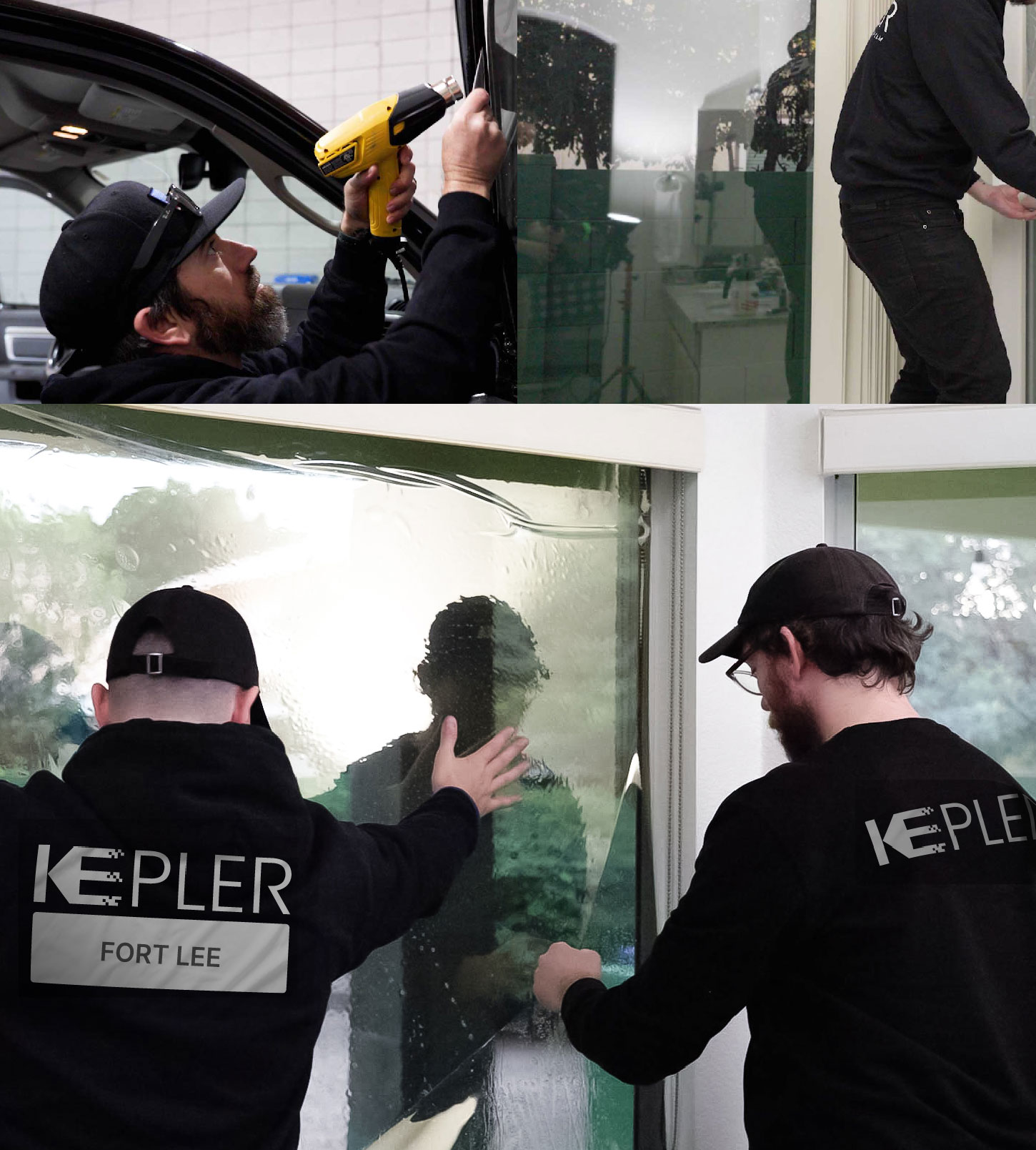 Kepler Technician Fitting Advanced Window Tint to Home in Fort Lee