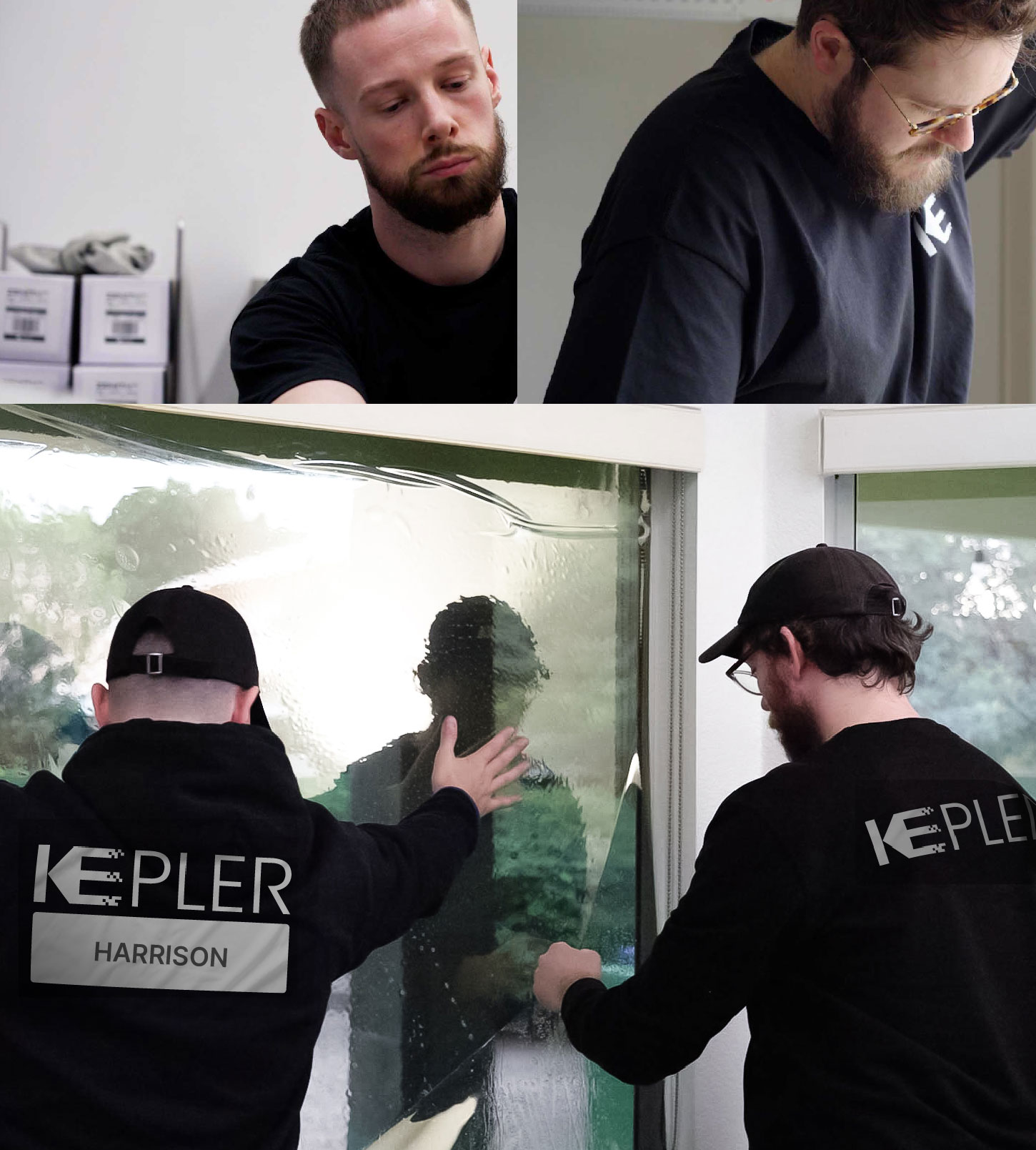 Kepler Technician Installing Advanced Window Tint to Home in Harrison