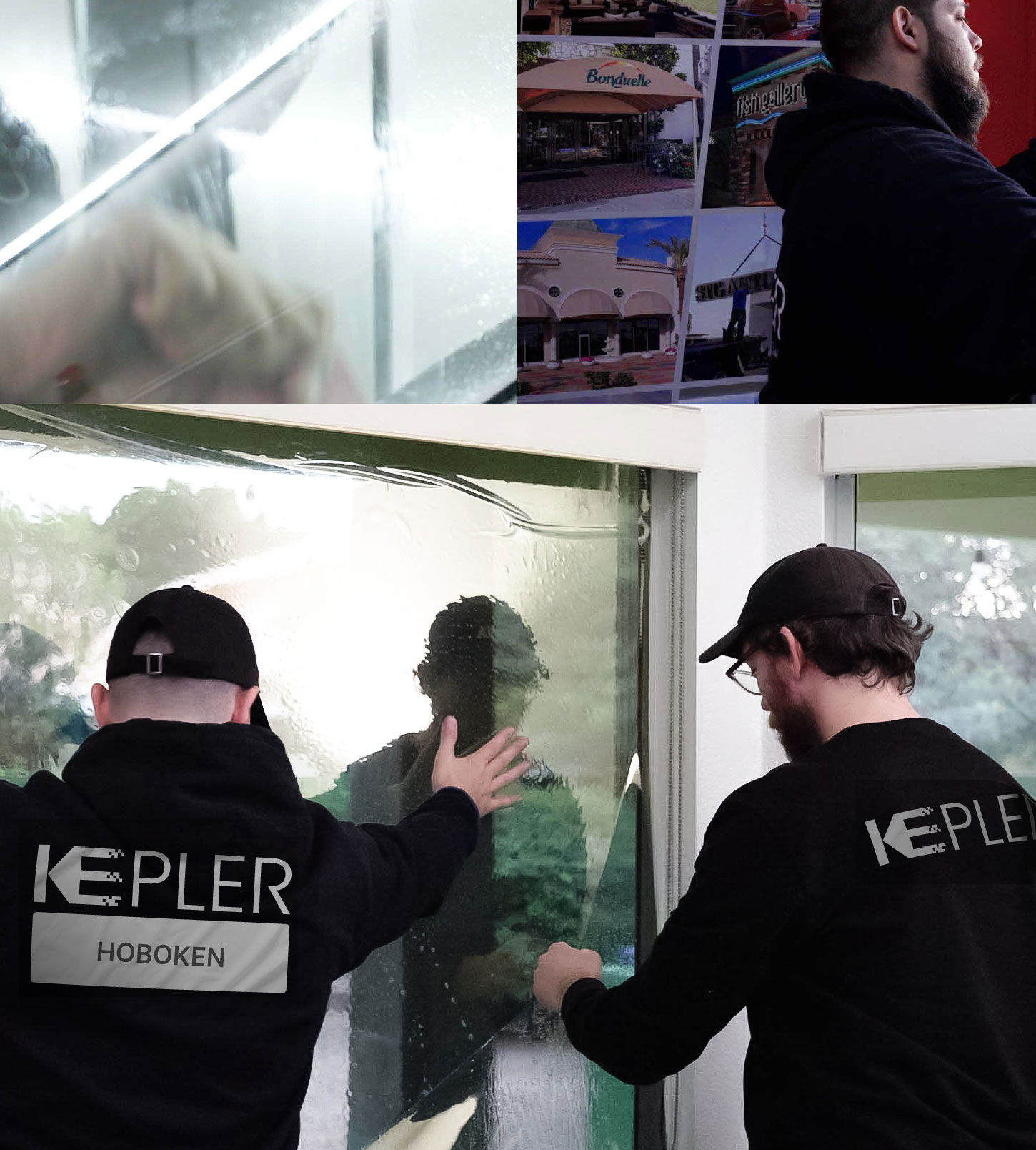 Expert Technician Applying High-tech Window Tint to Home in Hoboken