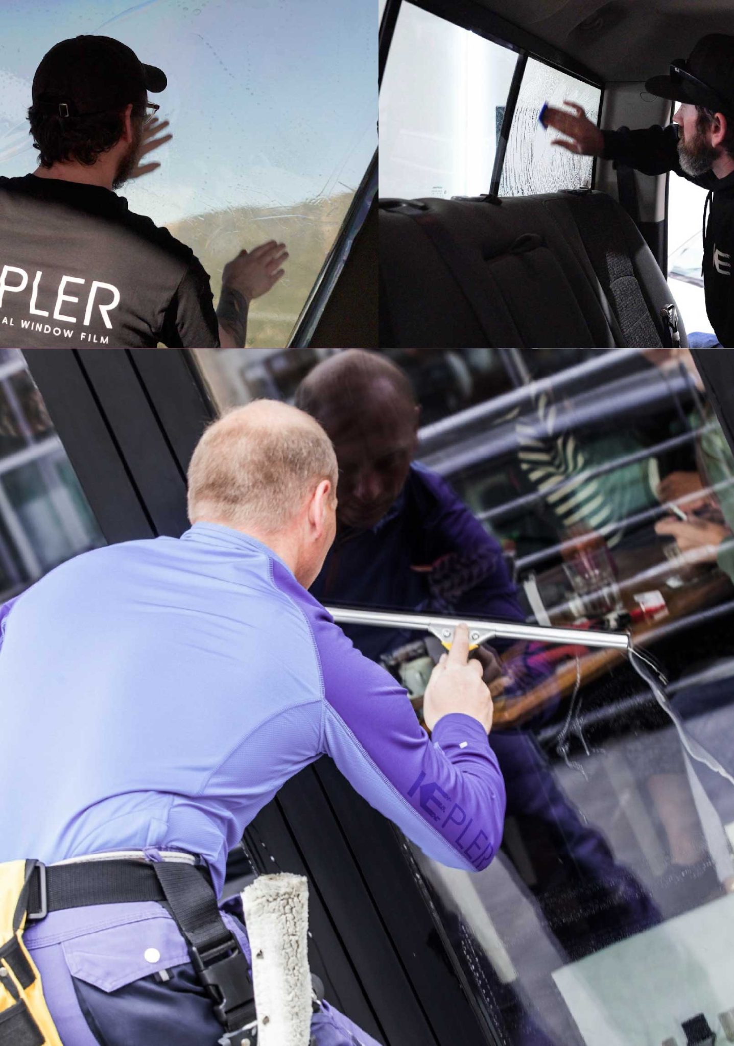 Kepler Professional Applying Anti-Graffiti Window Film to a North Fort Myers Shop Front
