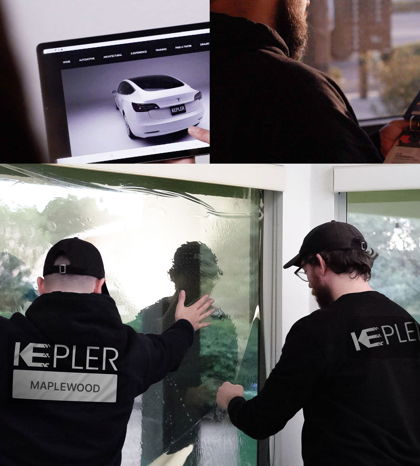 Expert Technician Installing High-tech Window Tint to Home in Maplewood