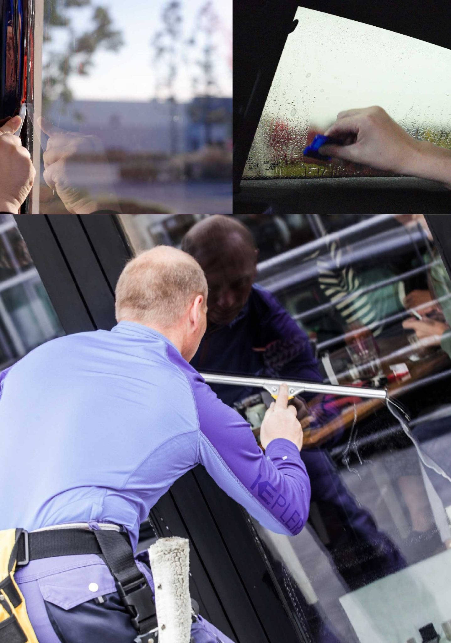 Kepler Expert Applying Anti-Graffiti Window Film to a Port Charlotte Shop Front