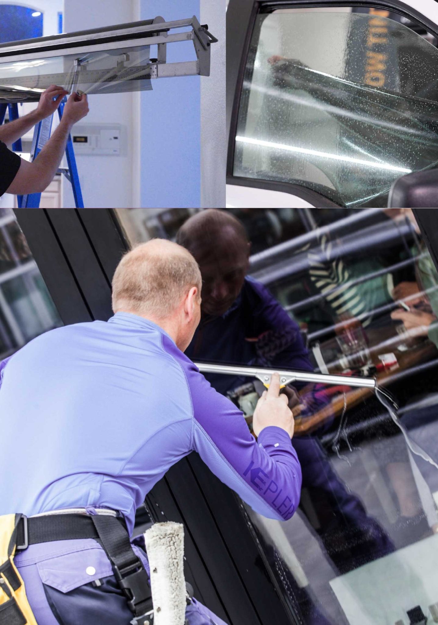 Kepler Professional Applying Anti-Graffiti Window Film to a Bonita Springs Shop Front