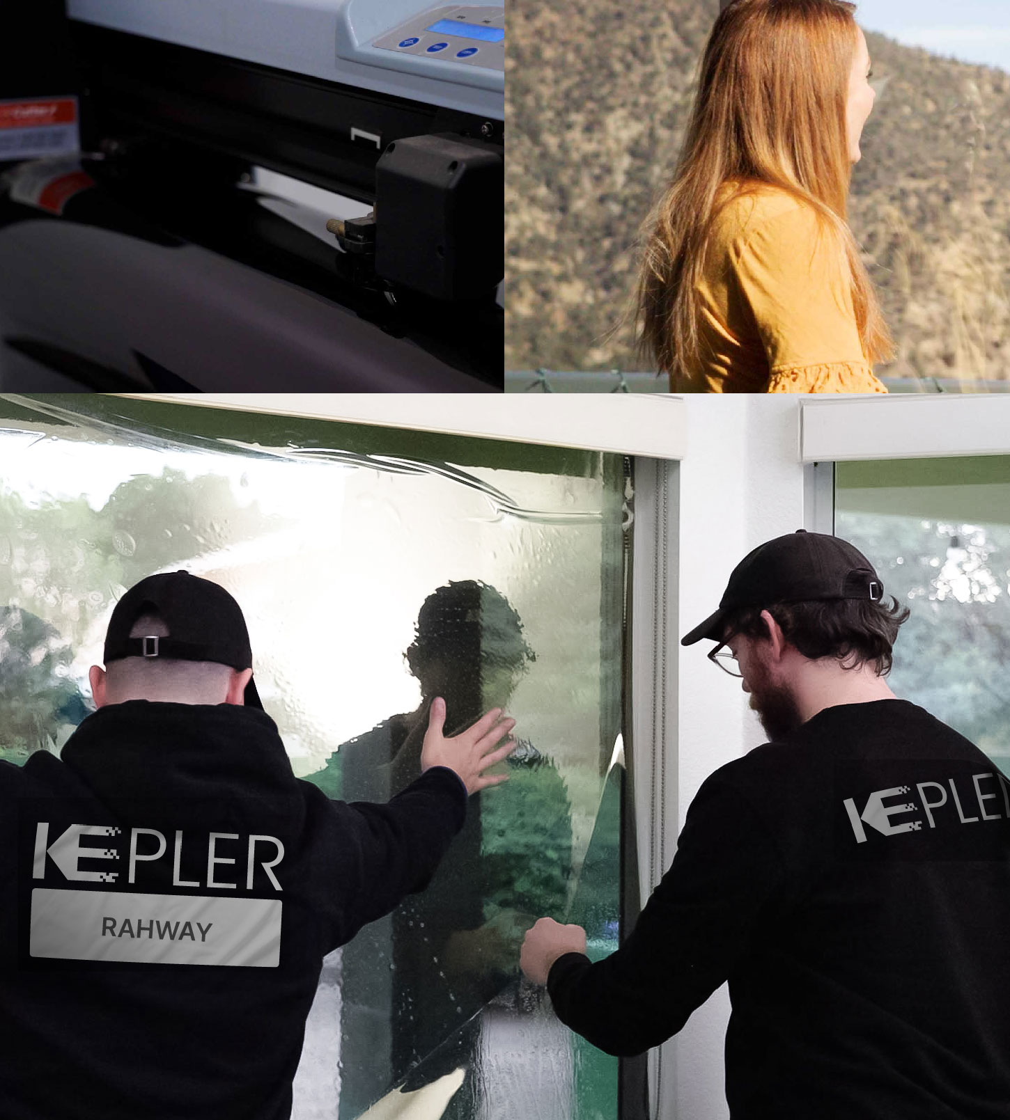 Expert Technician Installing Ceramic Window Tint to Home in Rahway