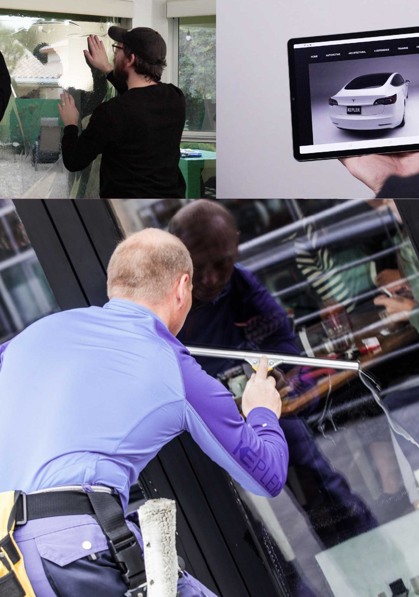 Kepler Expert Applying Anti-Graffiti Window Film to a Marco Island Shop Front