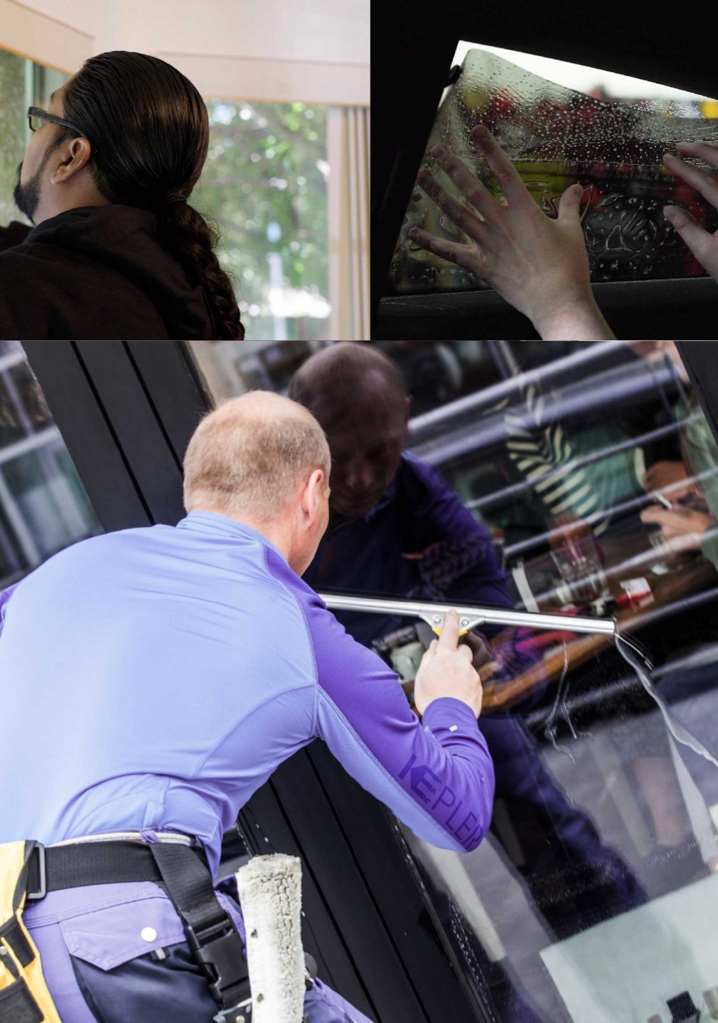Kepler Expert Applying Anti-Graffiti Window Film to a Tarpon Springs Shop Front