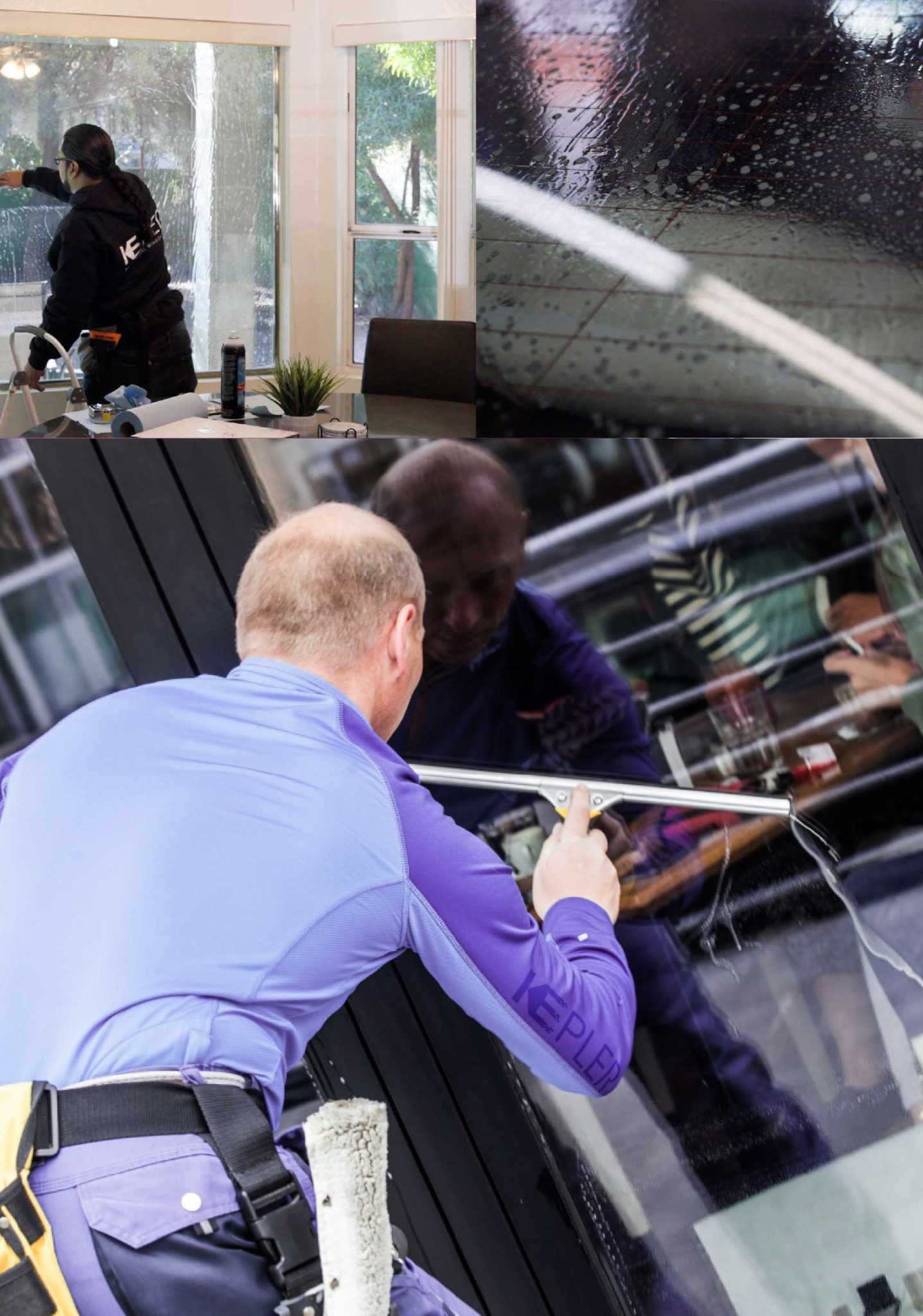 Kepler Skilled Applying Anti-Graffiti Window Film to a Leesburg Shop Front