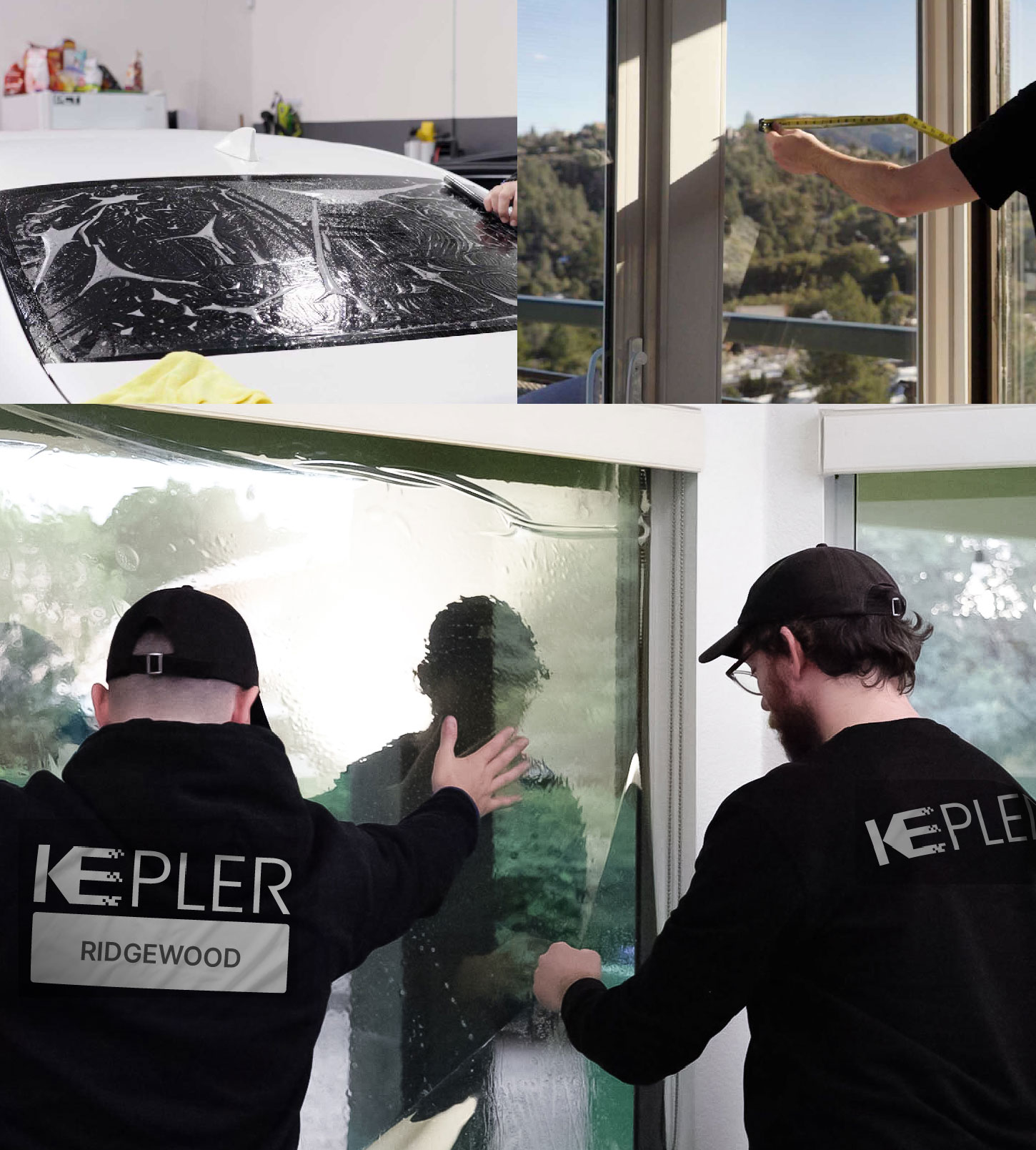 Kepler Technician Fitting Ceramic Window Tint to Home in Ridgewood