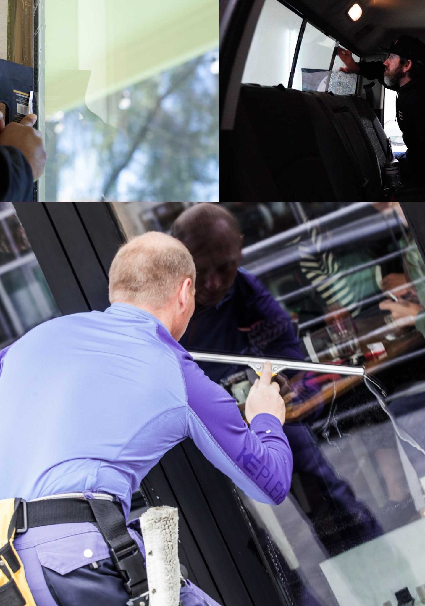 Kepler Expert Applying Anti-Graffiti Window Film to a Tuscaloosa Shop Front