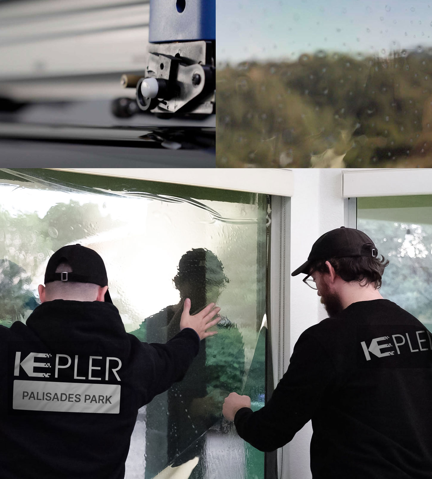 Kepler Technician Fitting Advanced Window Tint to Home in Palisades Park