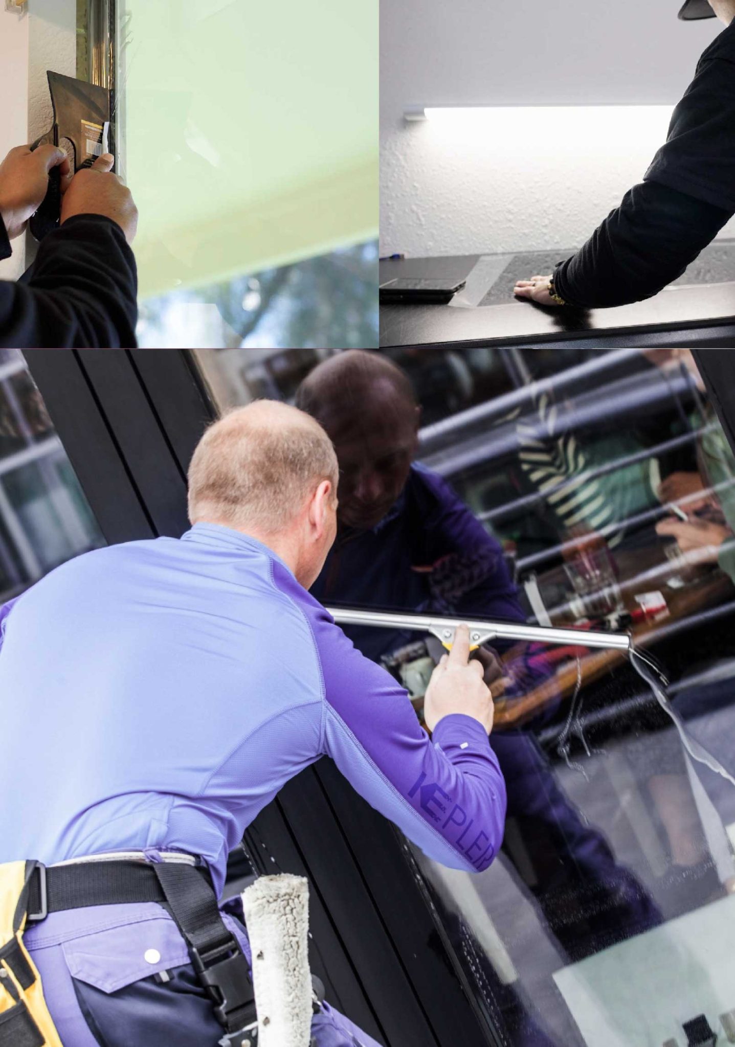 Kepler Skilled Applying Anti-Graffiti Window Film to a Gadsden Shop Front