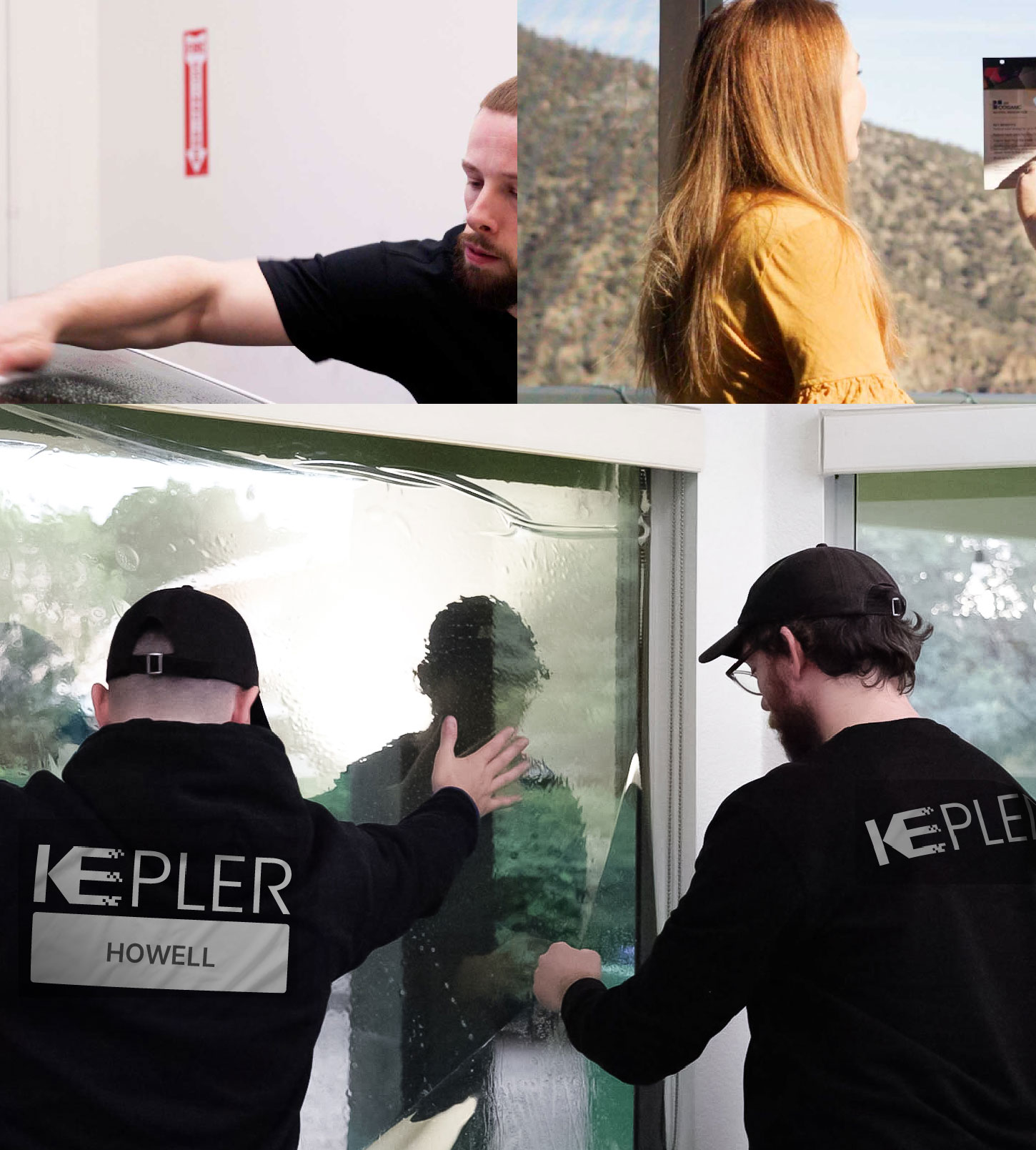 Expert Technician Applying Advanced Window Tint to Home in Howell