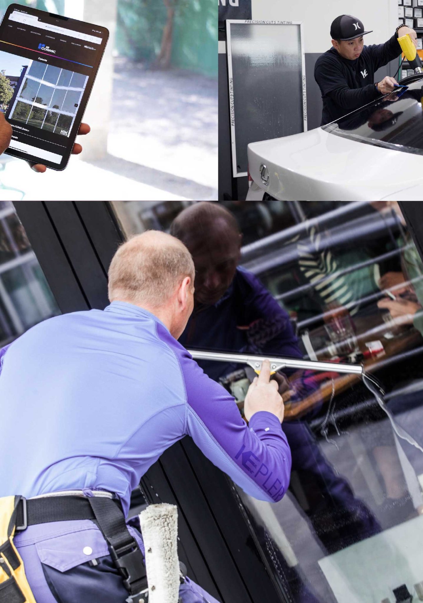 Kepler Professional Applying Anti-Graffiti Window Film to a Montgomery Shop Front
