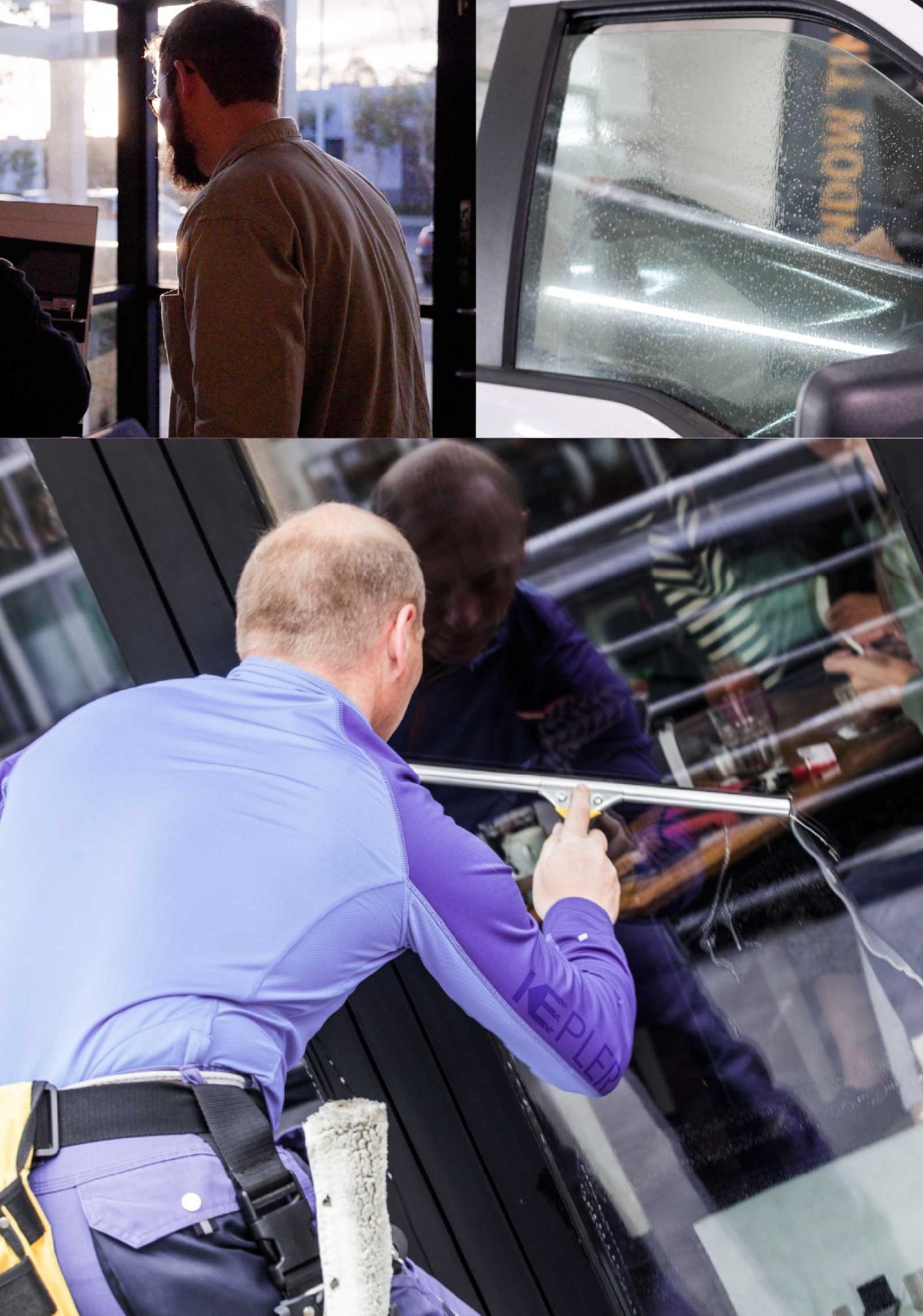 Kepler Skilled Applying Anti-Graffiti Window Film to a Dothan Shop Front