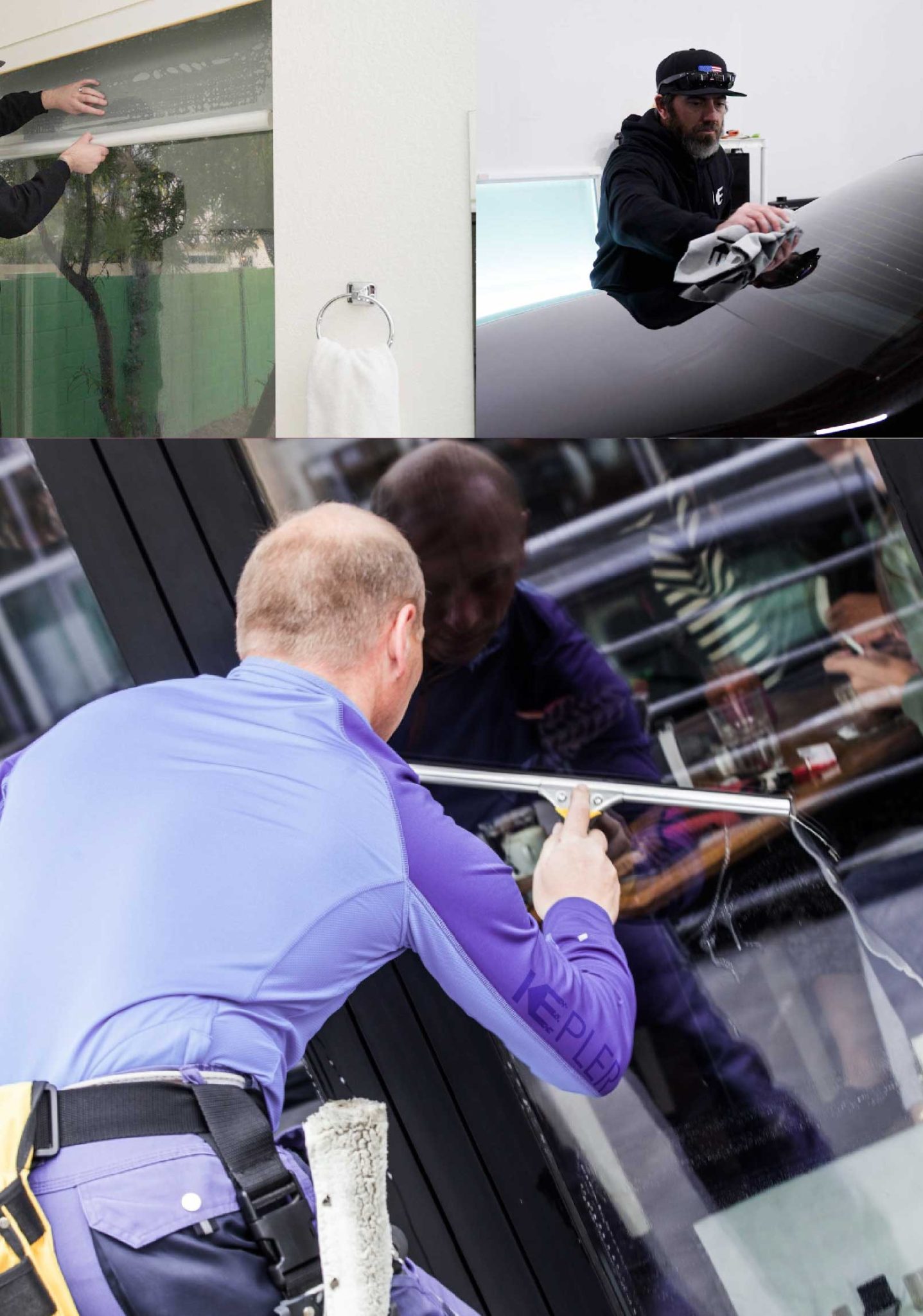 Kepler Skilled Applying Anti-Graffiti Window Film to a Foley Shop Front
