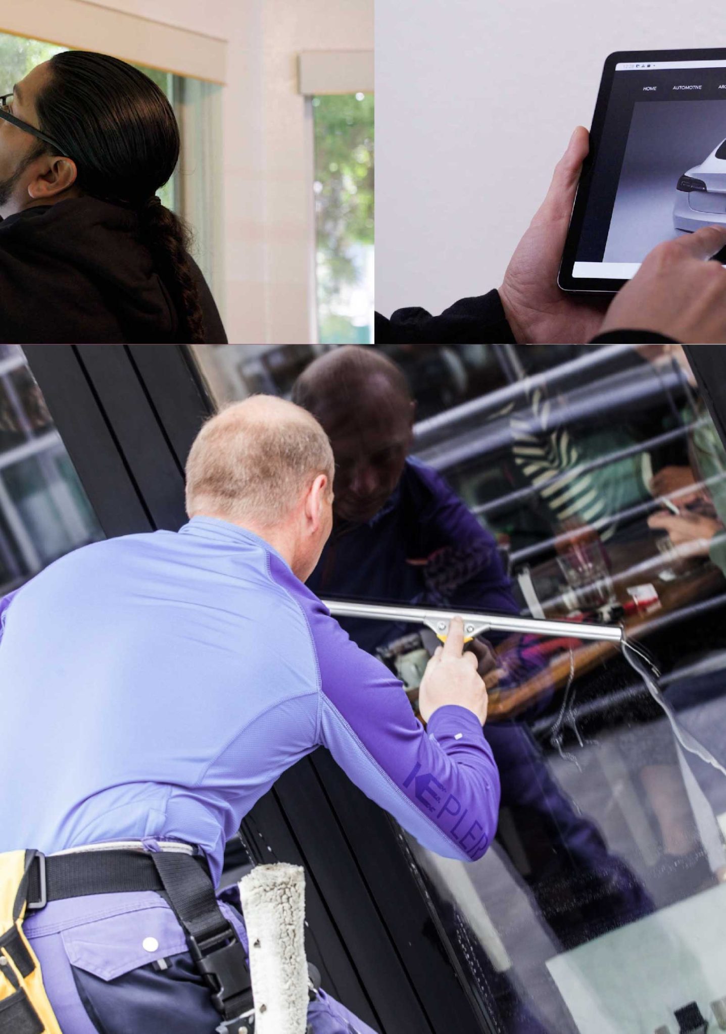 Kepler Skilled Applying Anti-Graffiti Window Film to a Mobile Shop Front