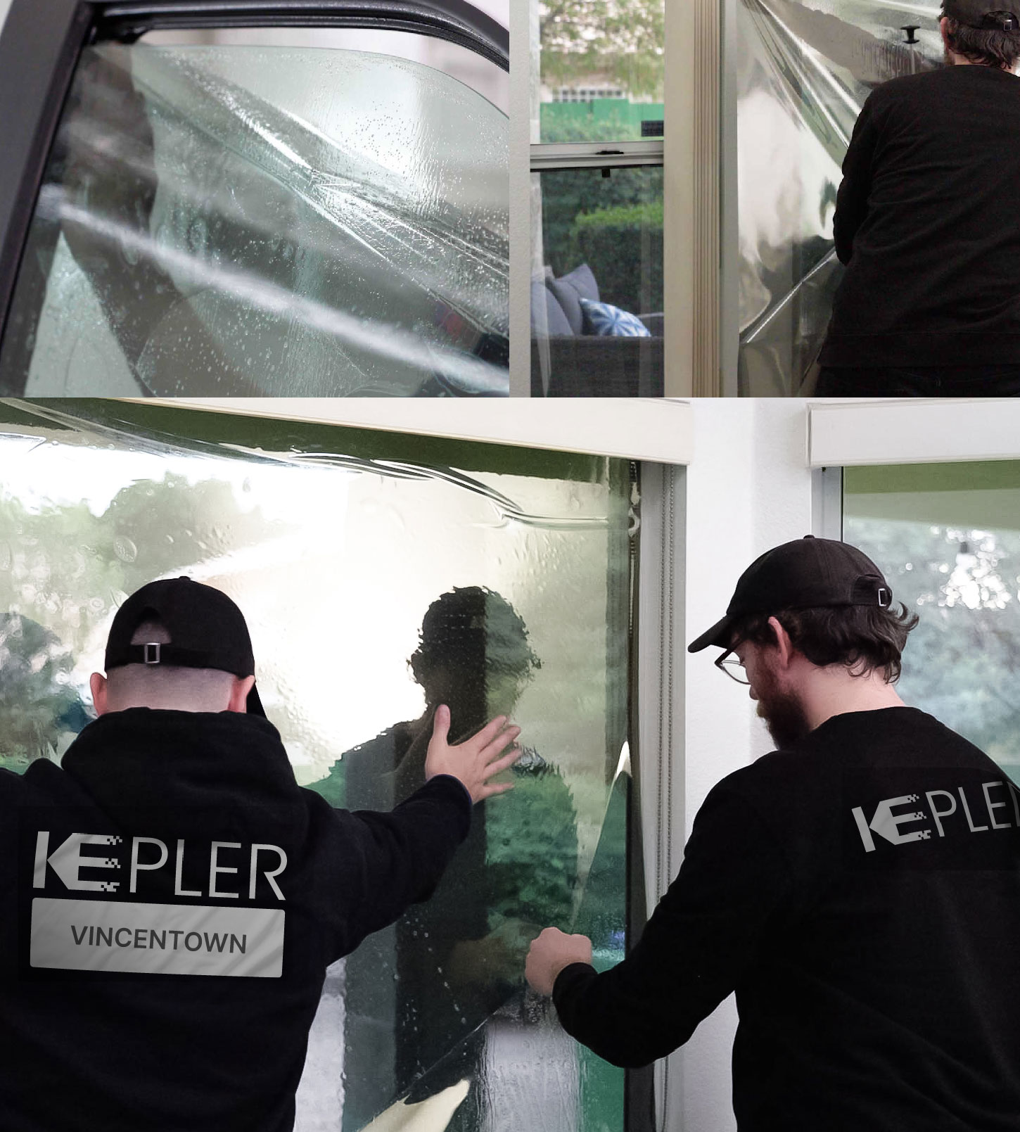 Kepler Technician Fitting Advanced Window Tint to Home in Vincentown