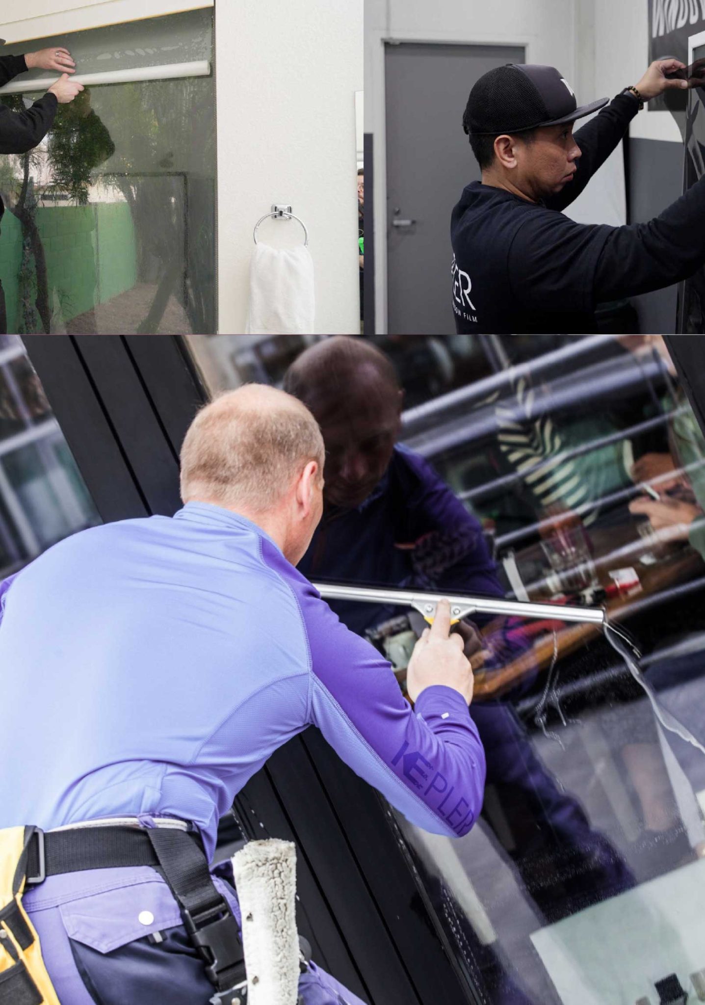 Kepler Professional Applying Anti-Graffiti Window Film to a Spring Hill Shop Front