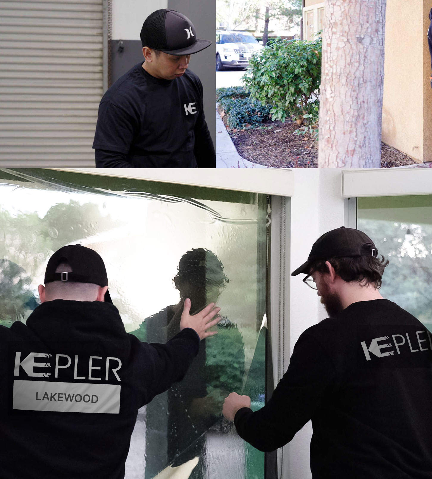 Expert Technician Installing Advanced Window Tint to Home in Lakewood