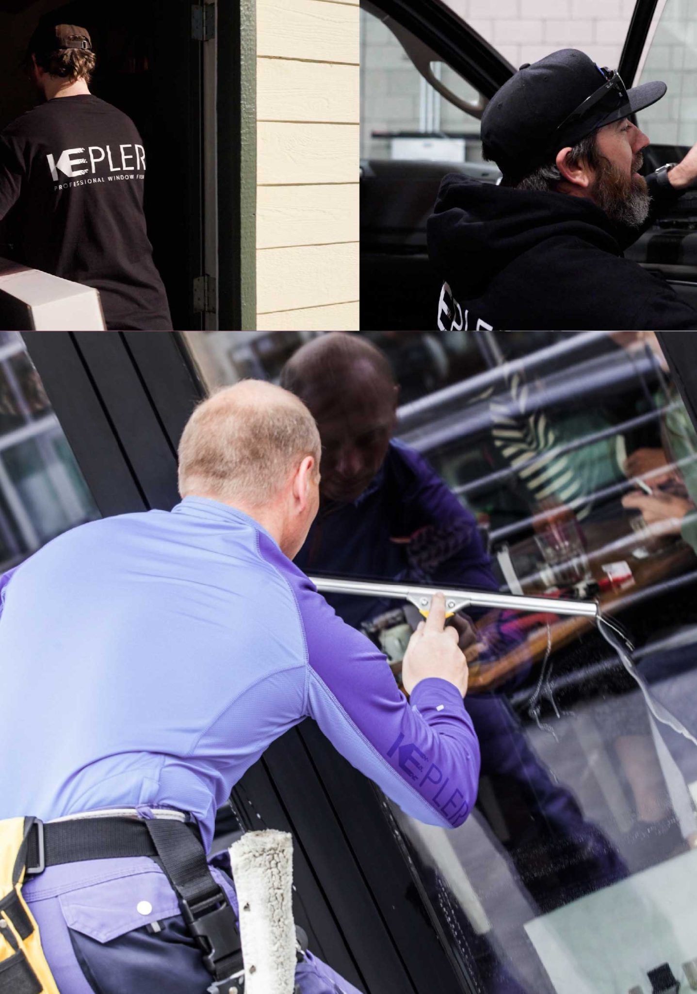 Kepler Expert Applying Anti-Graffiti Window Film to a Knoxville Shop Front