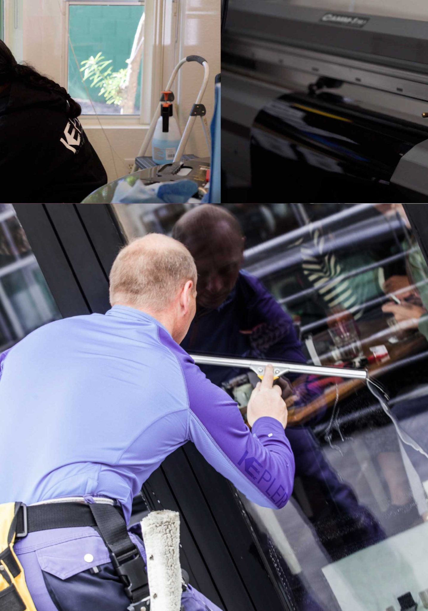 Kepler Expert Applying Anti-Graffiti Window Film to a Dyersburg Shop Front