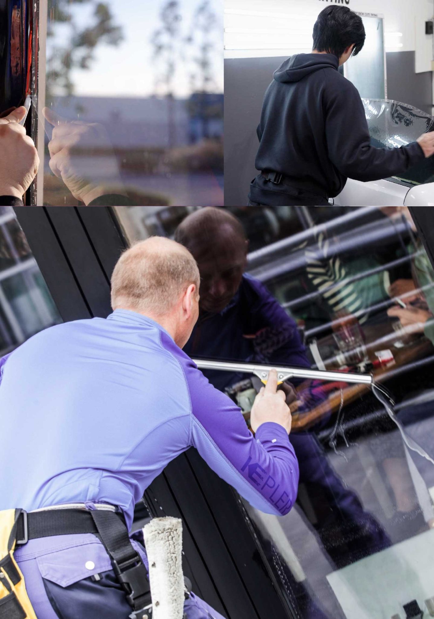 Kepler Skilled Applying Anti-Graffiti Window Film to a Hernando Shop Front
