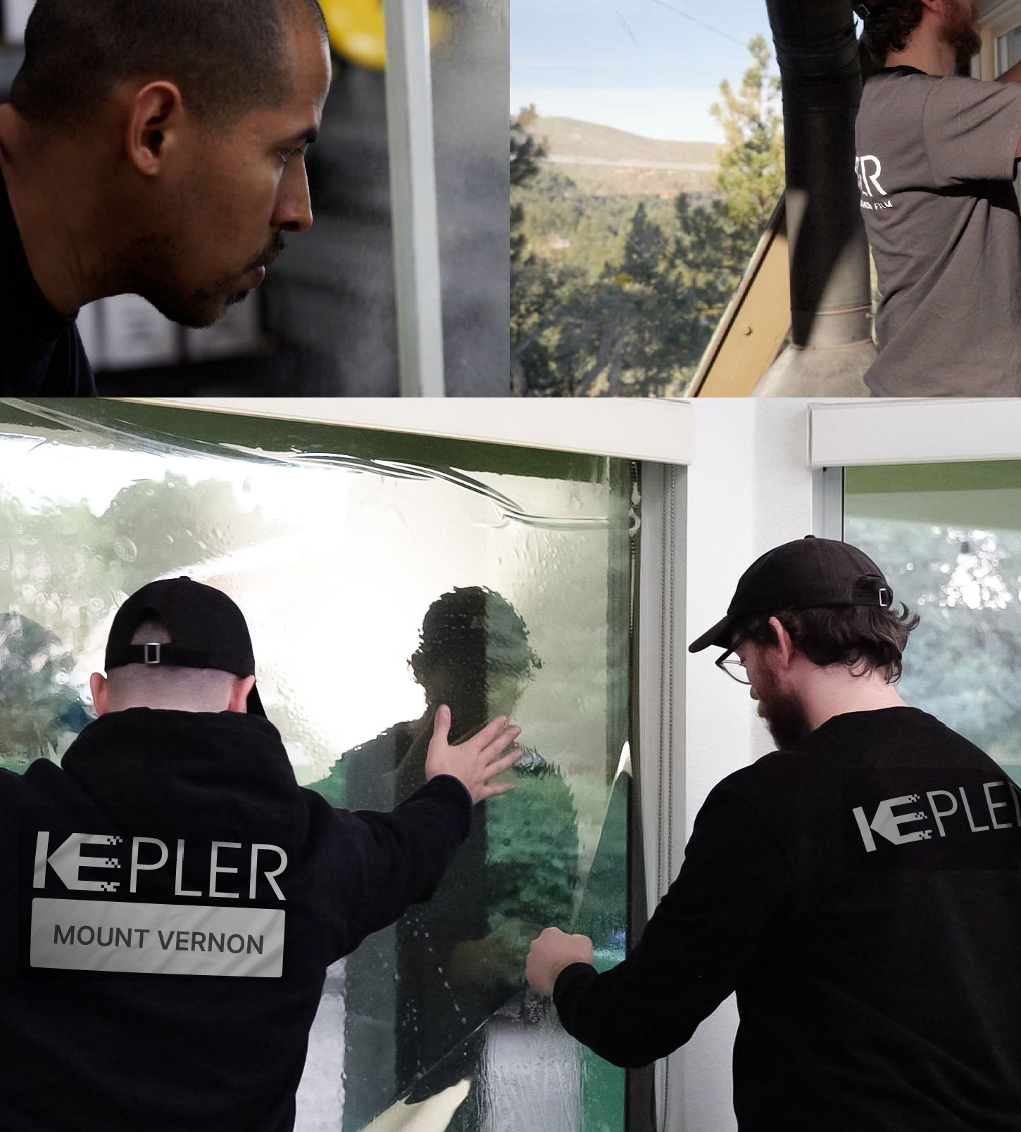 Kepler Technician Installing Advanced Window Tint to Home in Mount Vernon