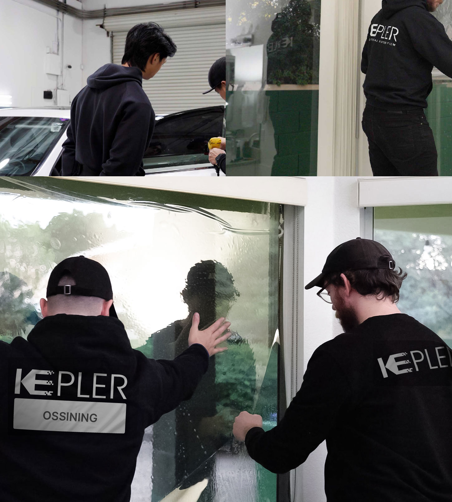 Expert Technician Applying Advanced Window Tint to Home in Ossining