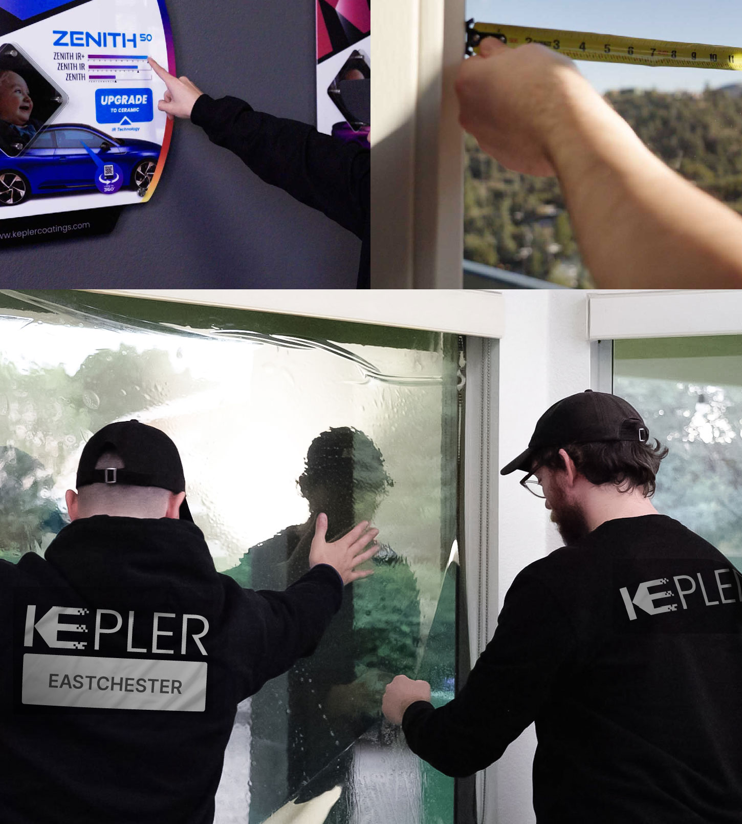 Expert Technician Fitting Advanced Window Tint to Home in Eastchester