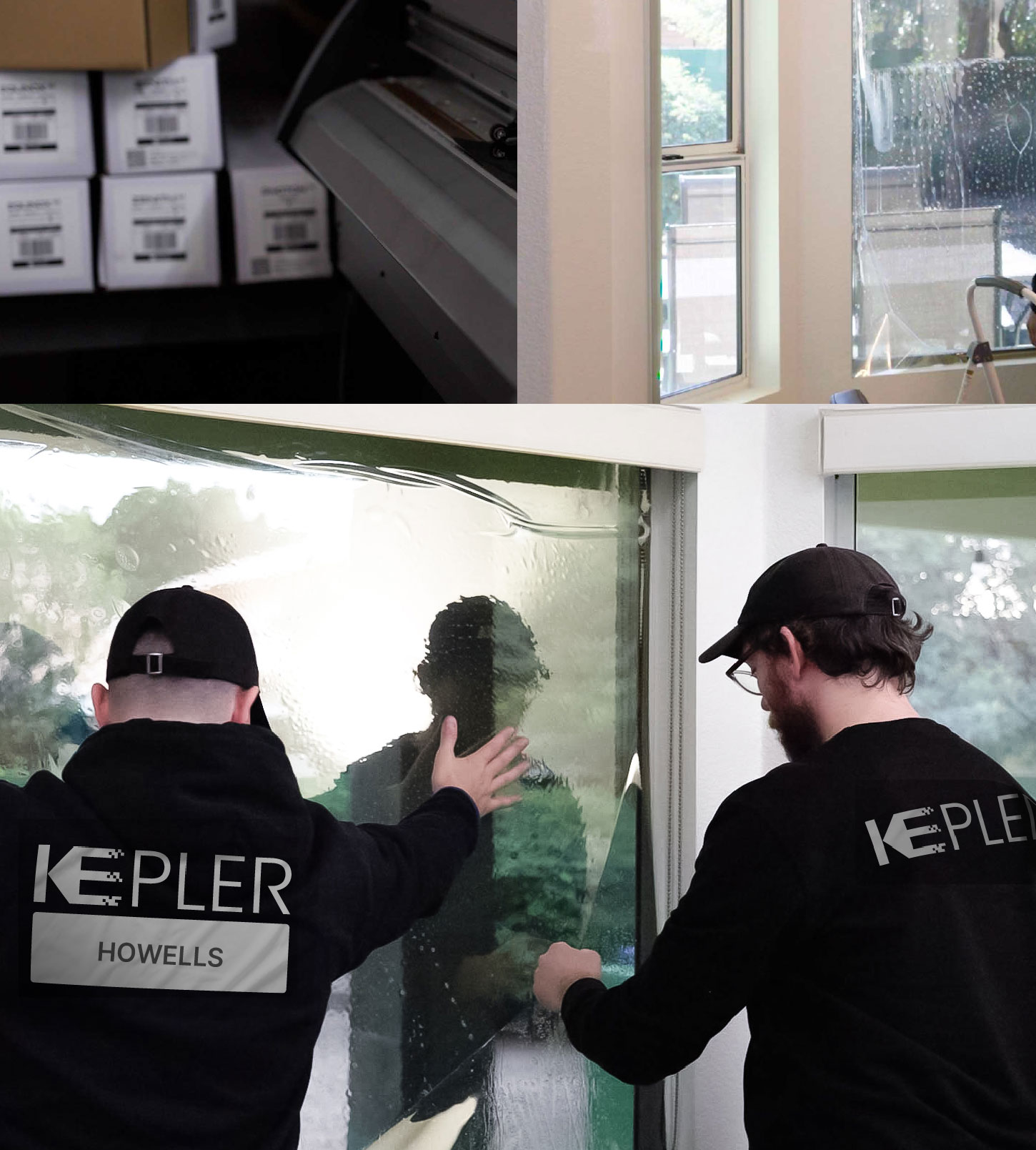 Expert Technician Installing Advanced Window Tint to Home in Howells