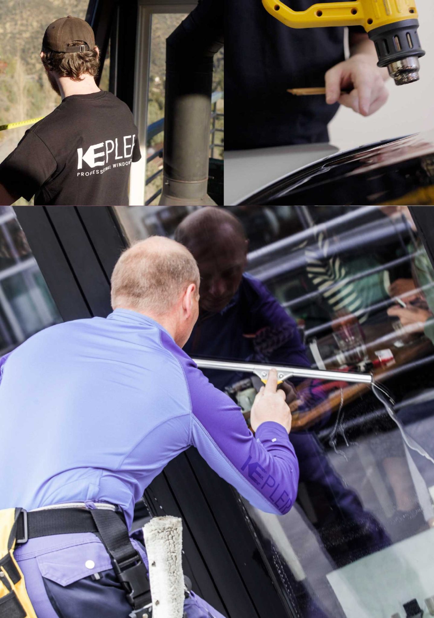 Kepler Professional Applying Anti-Graffiti Window Film to a Gulfport Shop Front