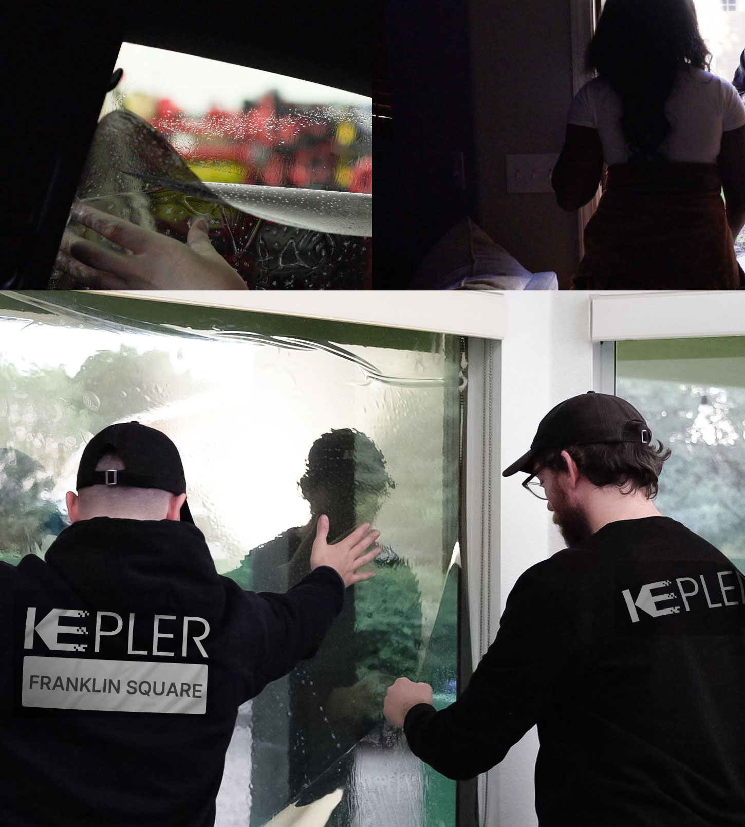 Kepler Technician Fitting Advanced Window Tint to Home in Franklin Square