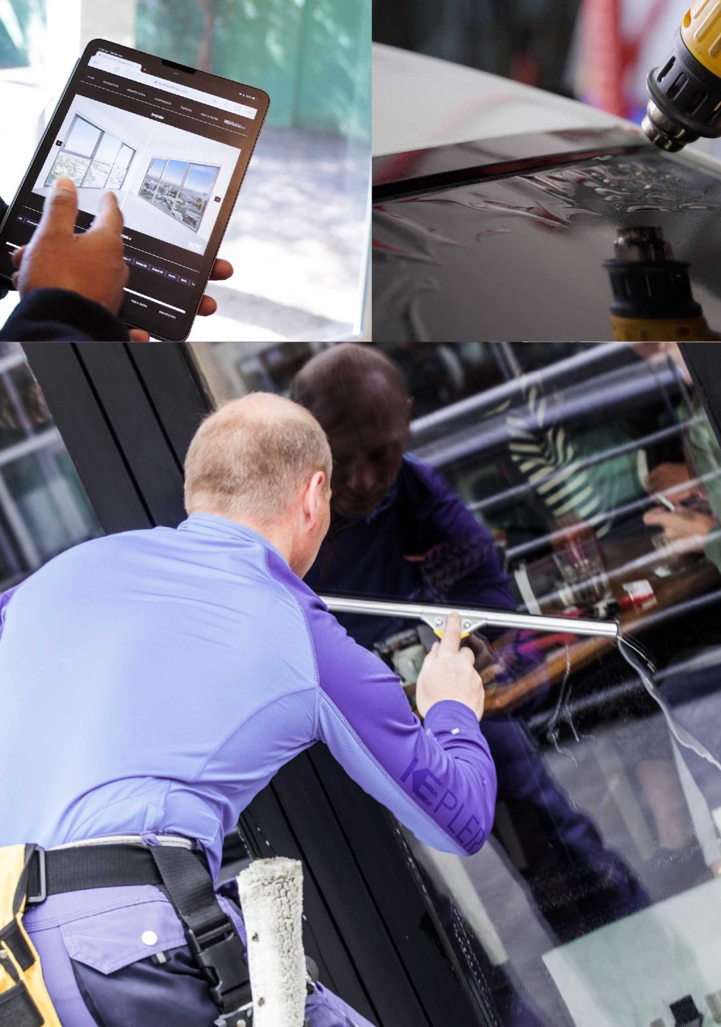 Kepler Skilled Applying Anti-Graffiti Window Film to a Starkville Shop Front