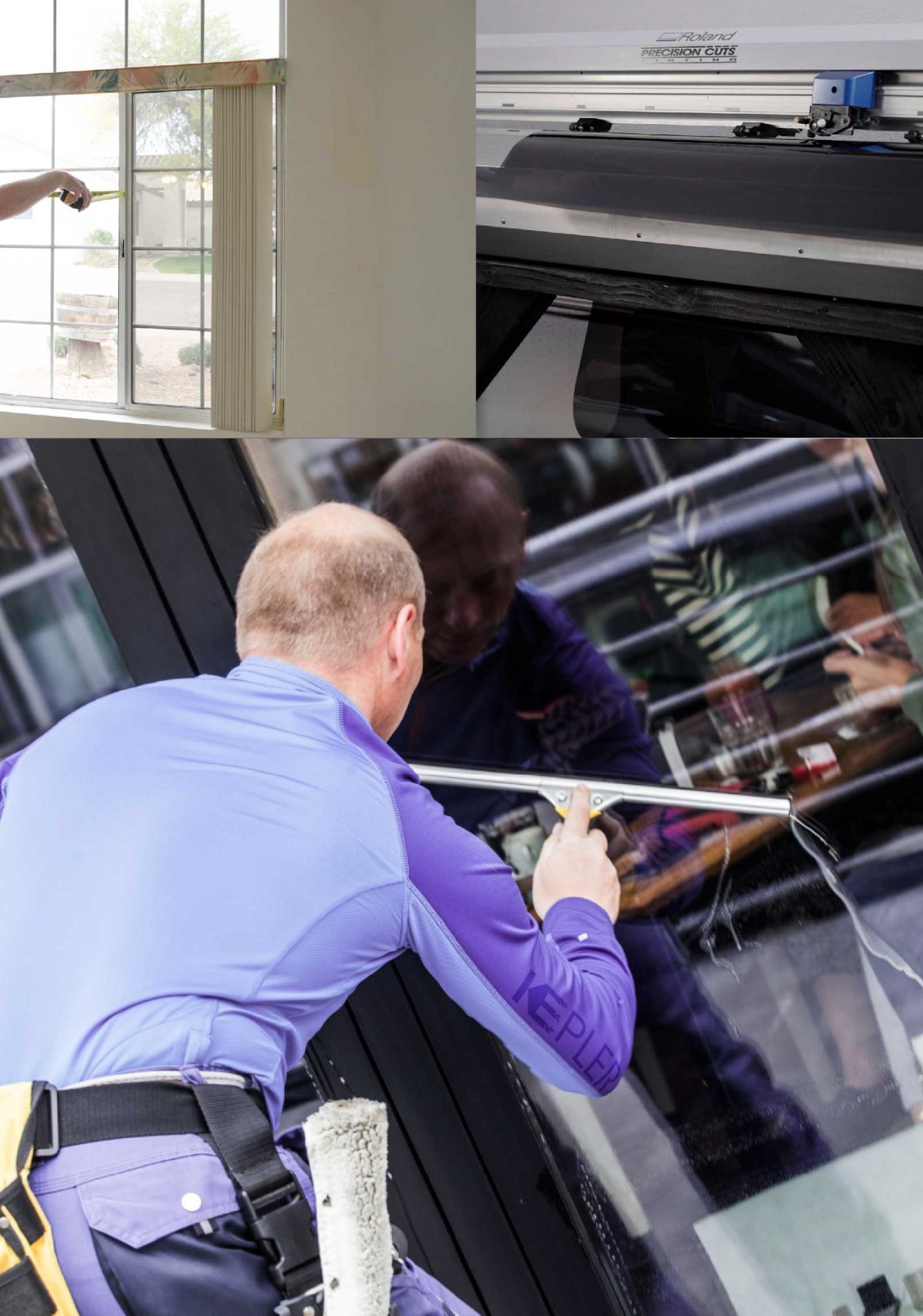 Kepler Professional Applying Anti-Graffiti Window Film to a Georgetown Shop Front